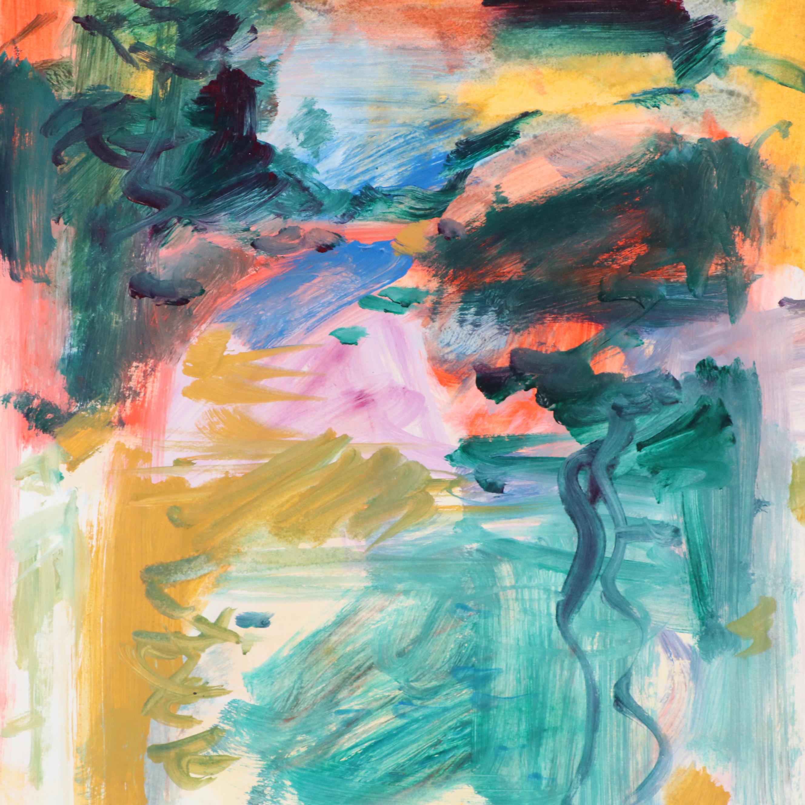 Jack Meanwell Abstract Modern Oil Painting, 1982