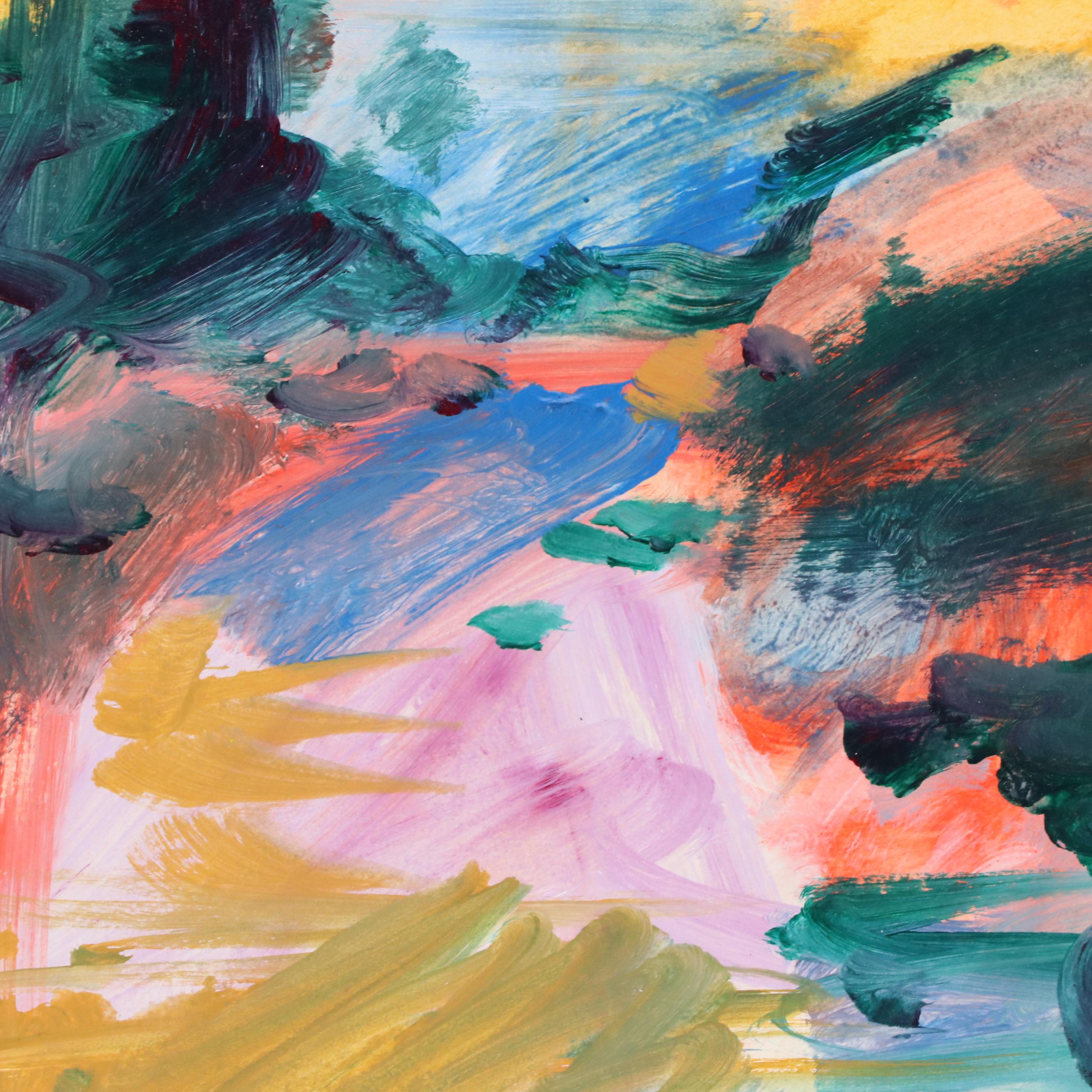 Jack Meanwell Abstract Modern Oil Painting, 1982