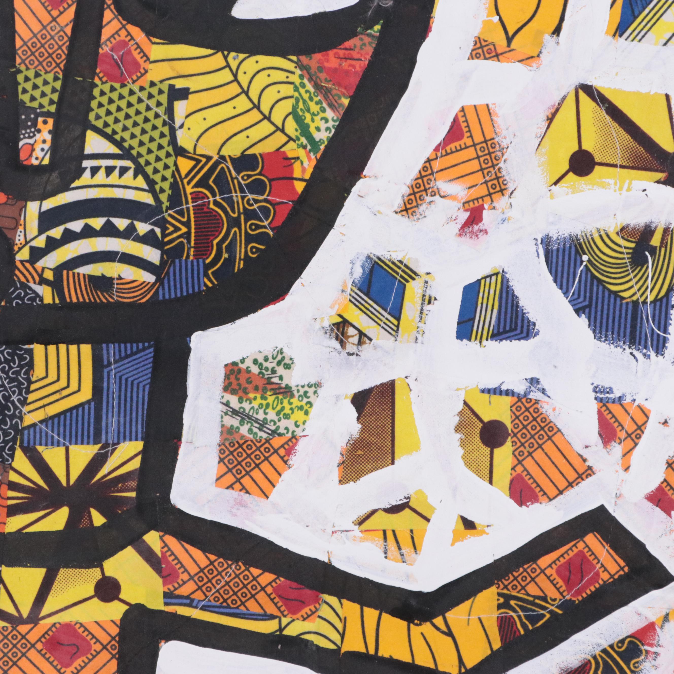 Abiola Idowu Figurative Mixed Media Painting "Joyful Soul II," 2024