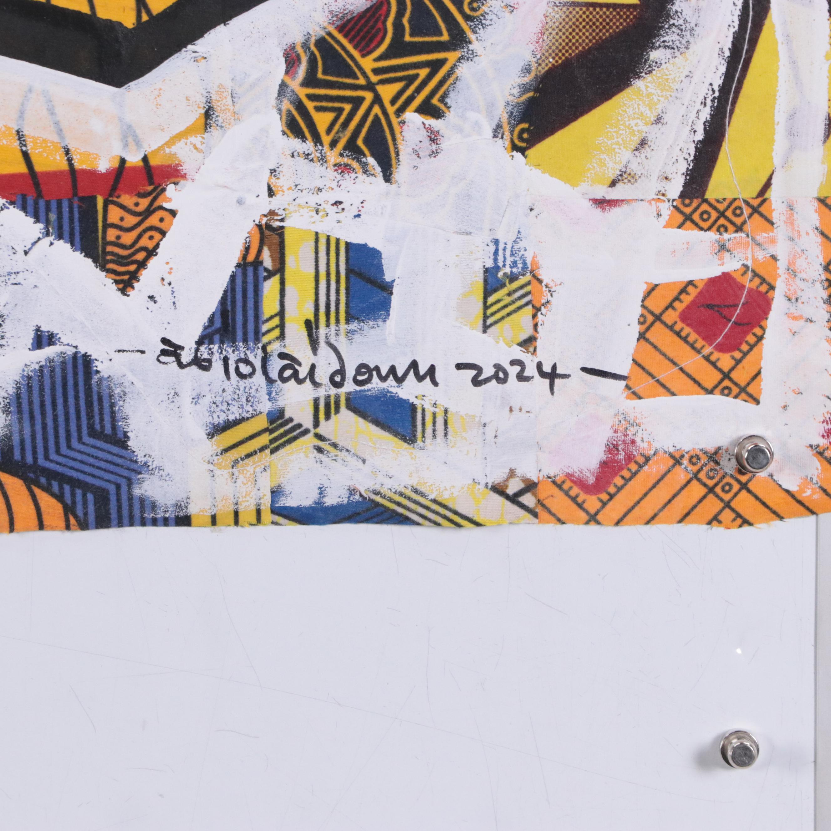 Abiola Idowu Figurative Mixed Media Painting "Joyful Soul II," 2024