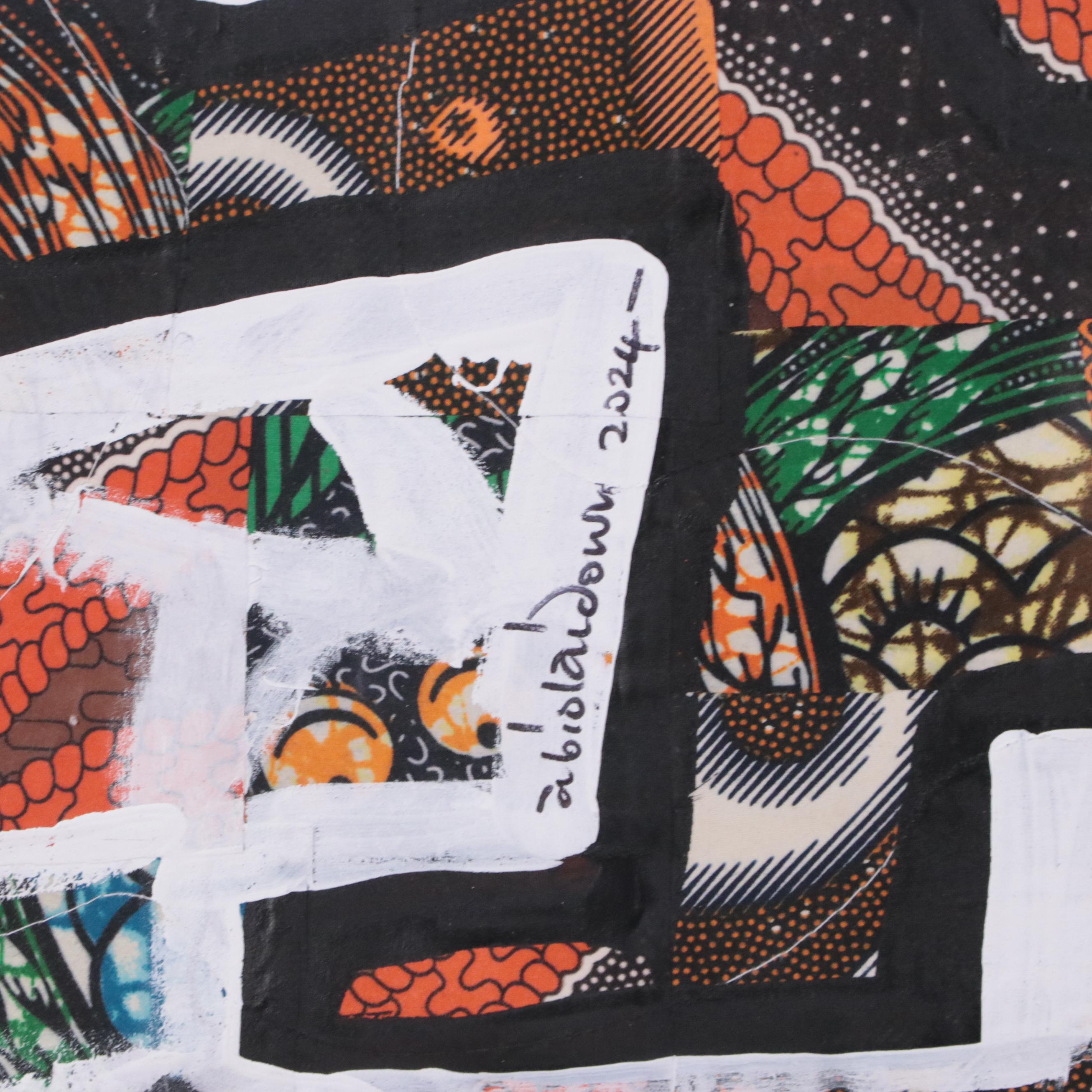 Abiola Idowu Figurative Mixed Media Painting "Joyful Soul II," 2024