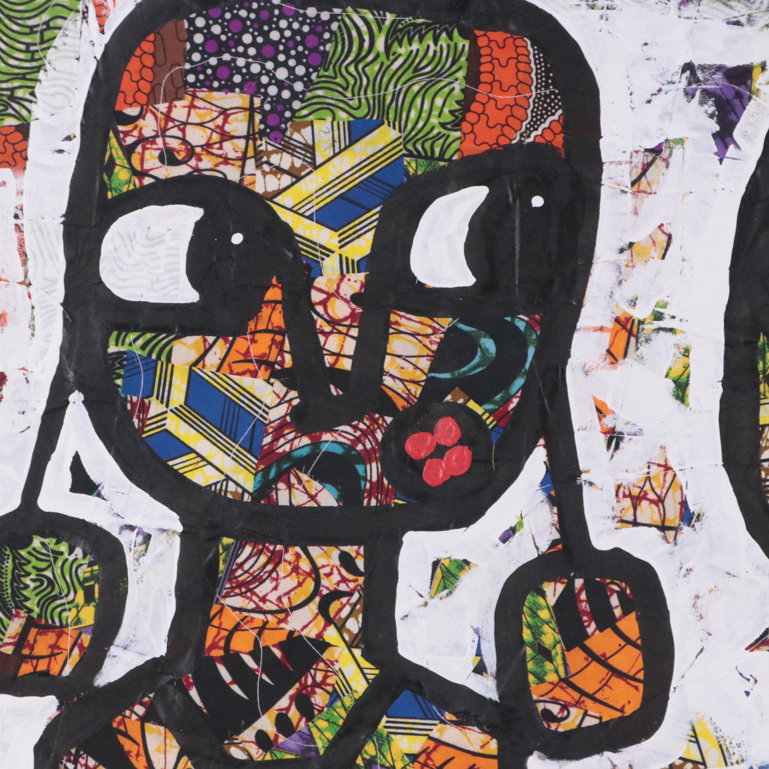 Abiola Idowu Figurative Mixed Media Painting "My Love III," 2024