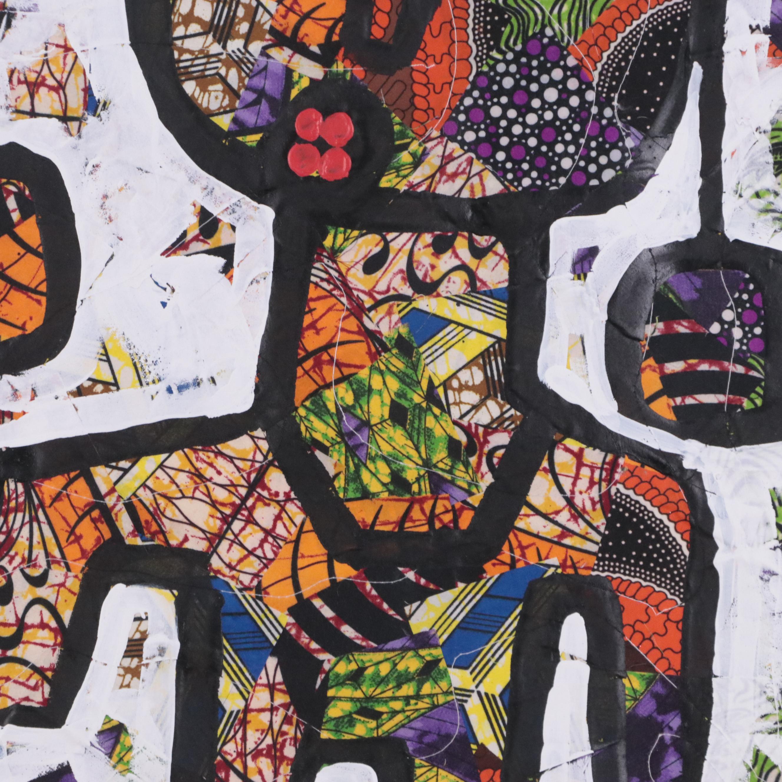 Abiola Idowu Figurative Mixed Media Painting "My Love III," 2024