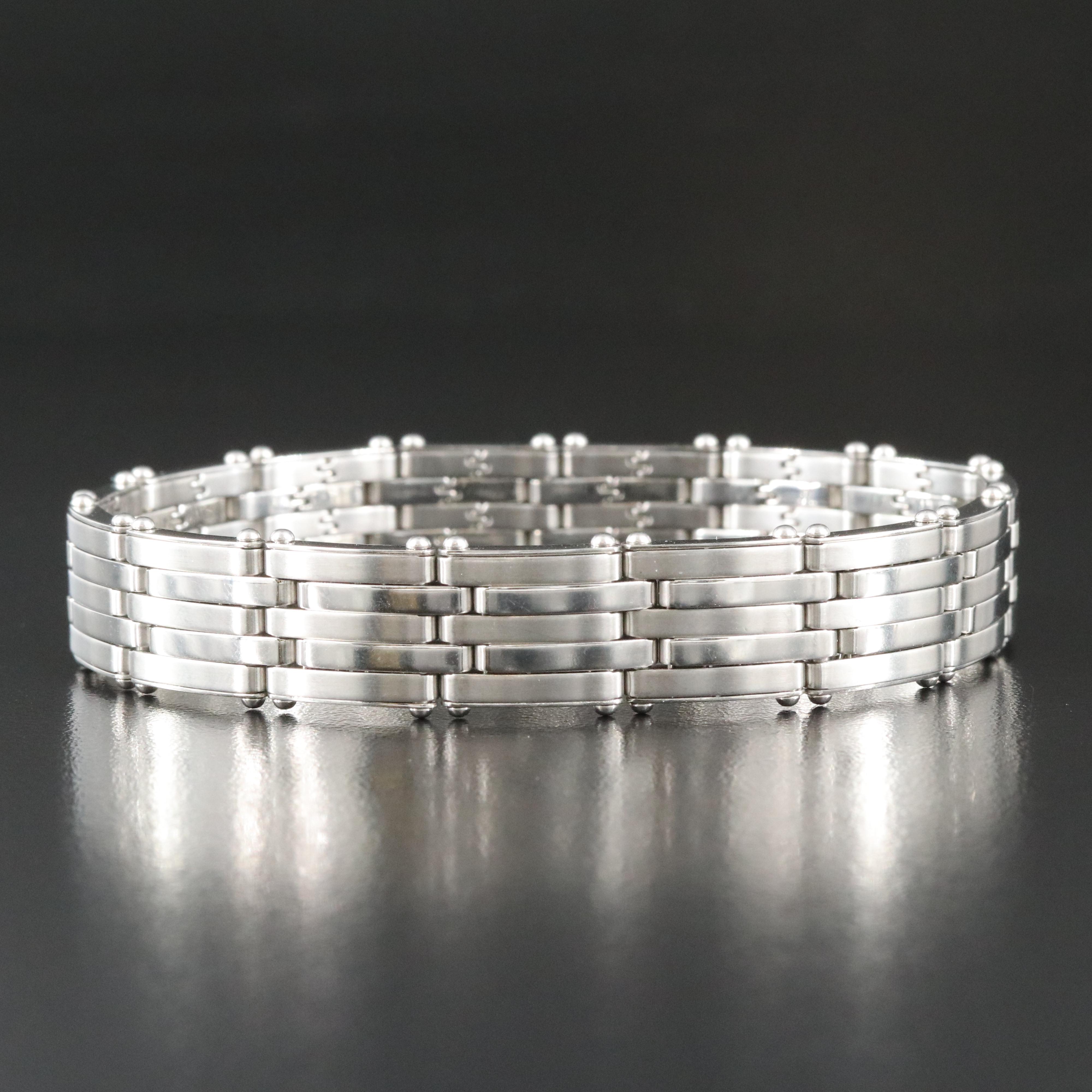 Italian Milor Stainless Steel Expandable Panther Bracelet