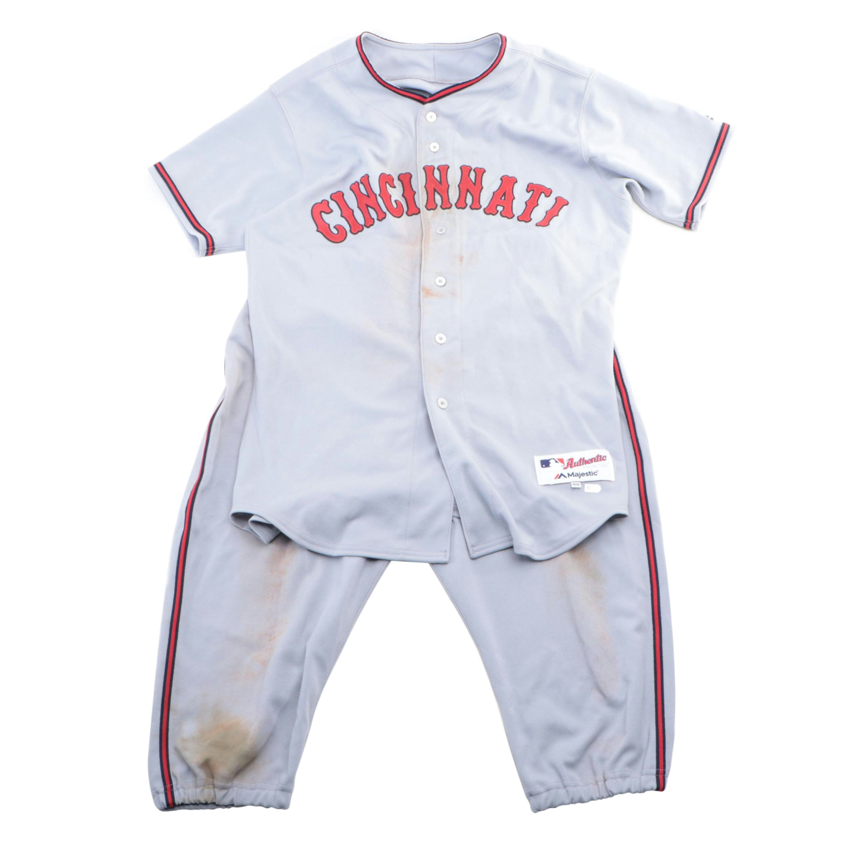 Brandon Phillips Game Worn Cincinnati Reds "Tigers" Baseball Jersey and Pants