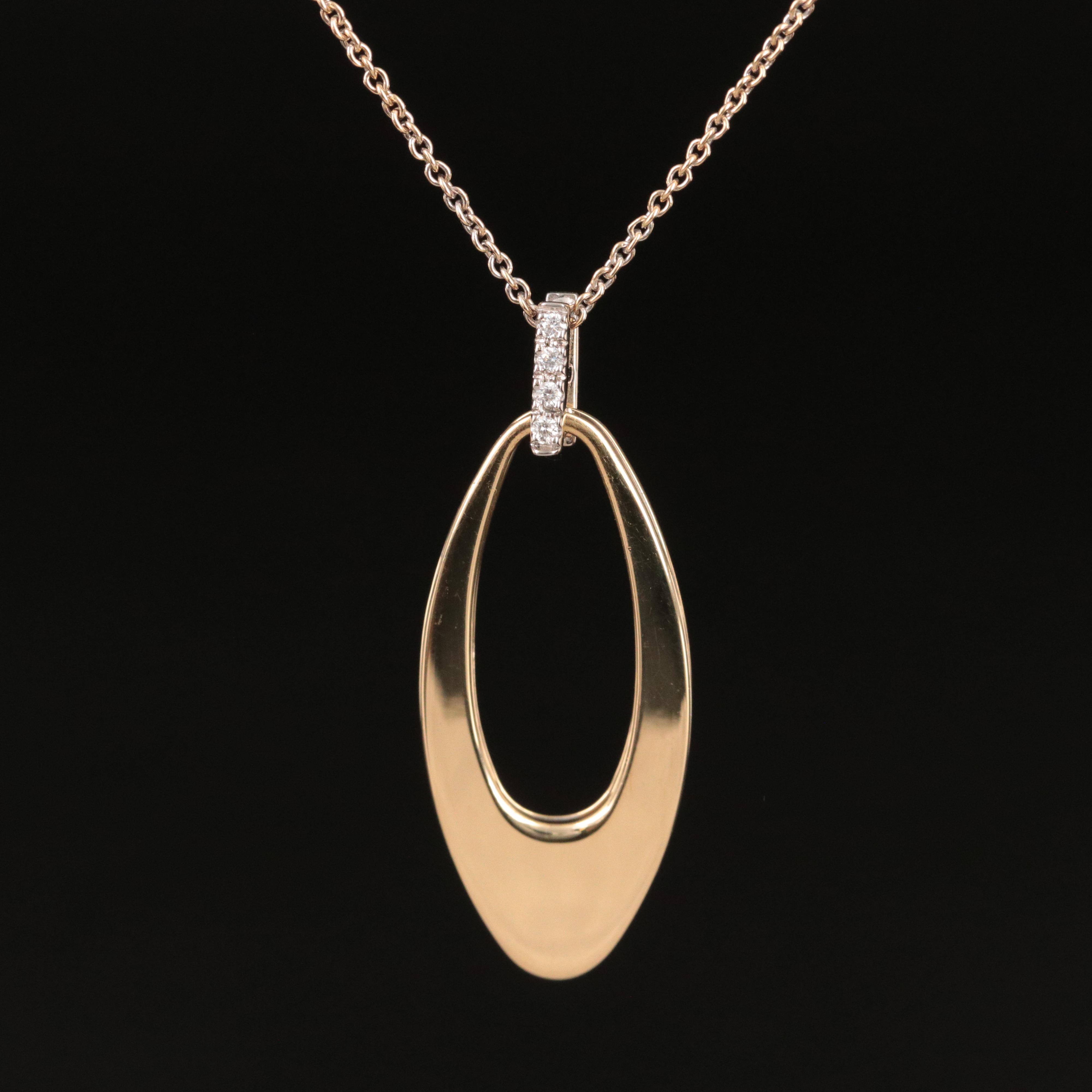 Roberto Coin Chic and Shine 18K Pendant Necklace with a Diamond Bale