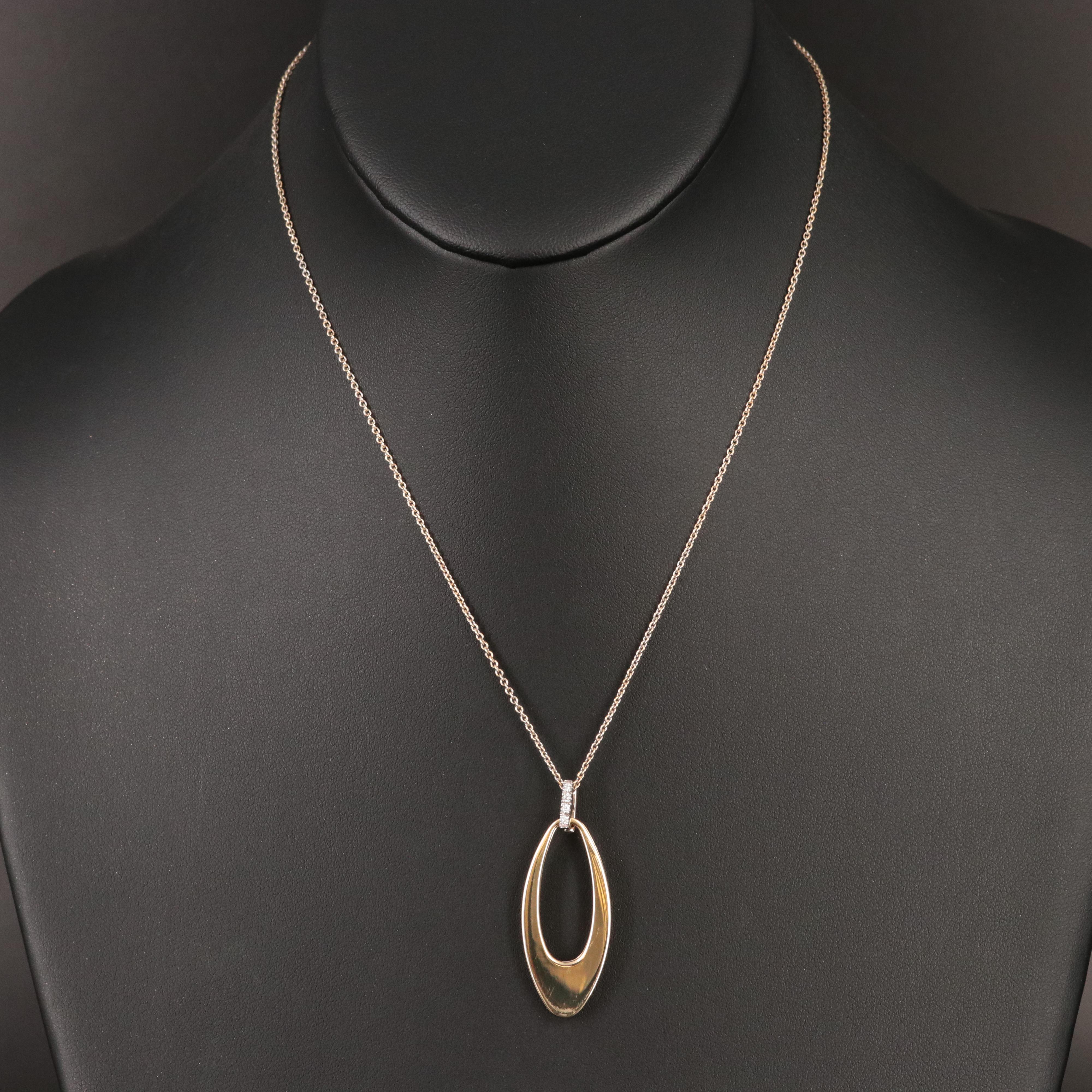 Roberto Coin Chic and Shine 18K Pendant Necklace with a Diamond Bale
