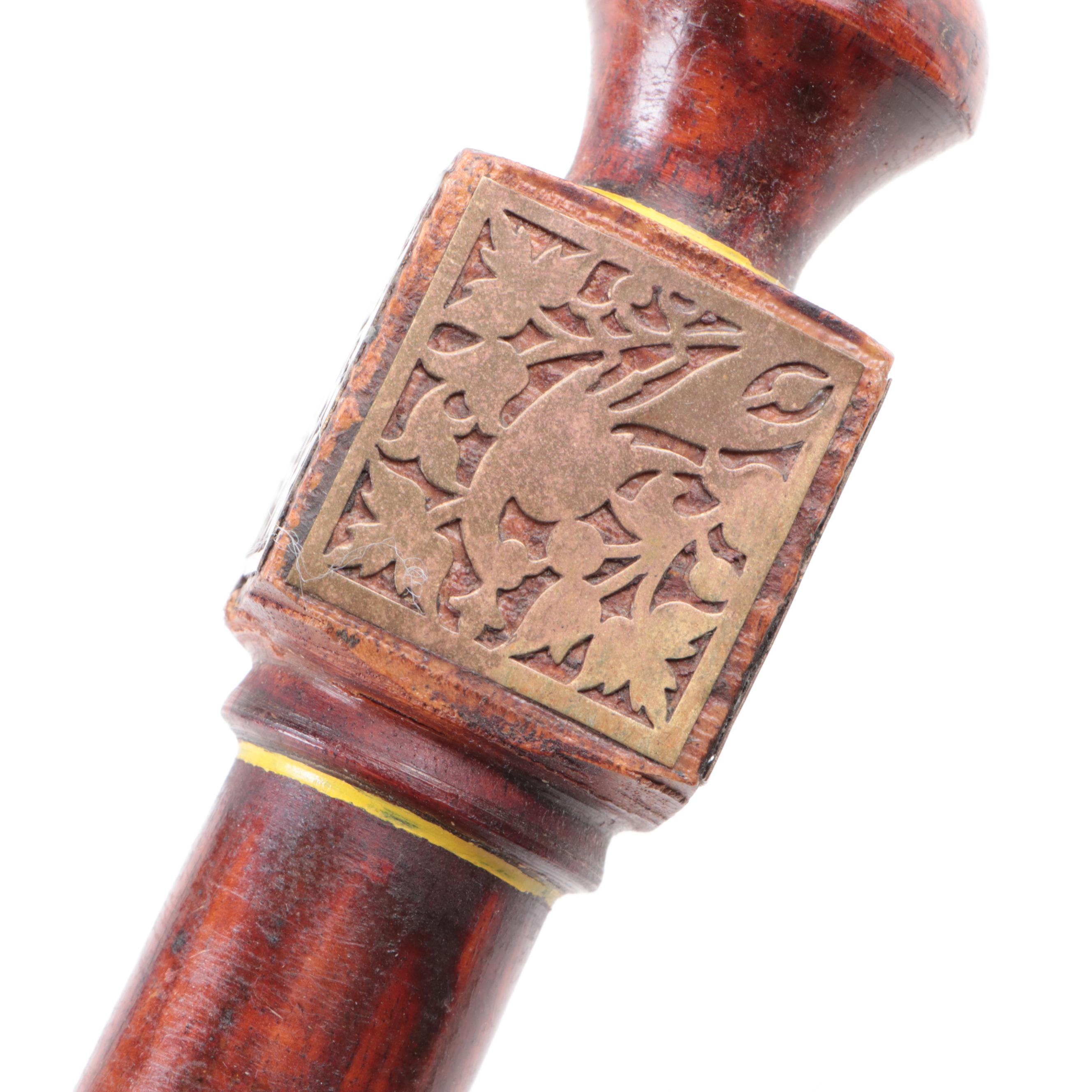 Indian Wood and Brass Ankush Elephant Prod, 20th Century