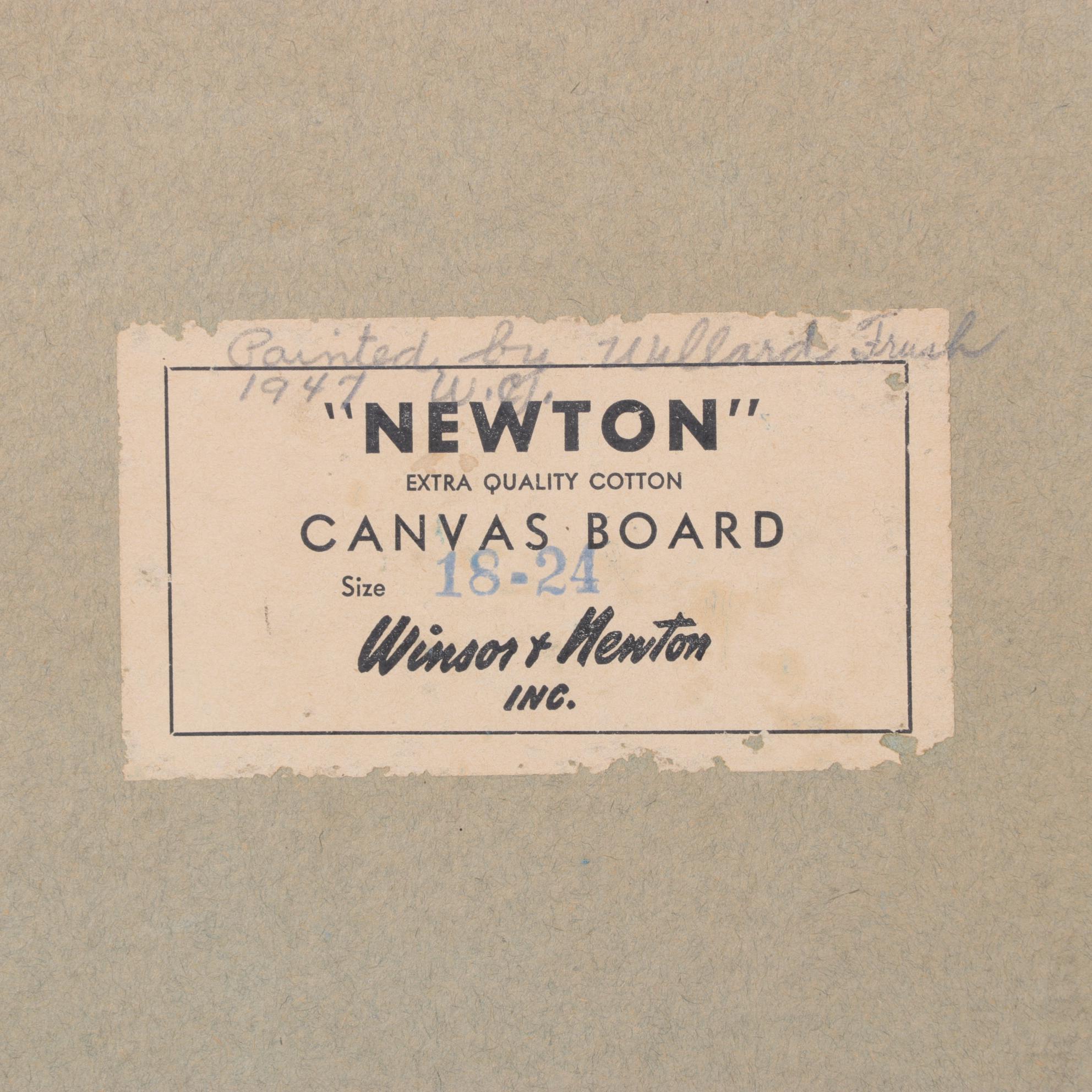 Willard Frush Lakeside Landscape Oil Painting, 1947