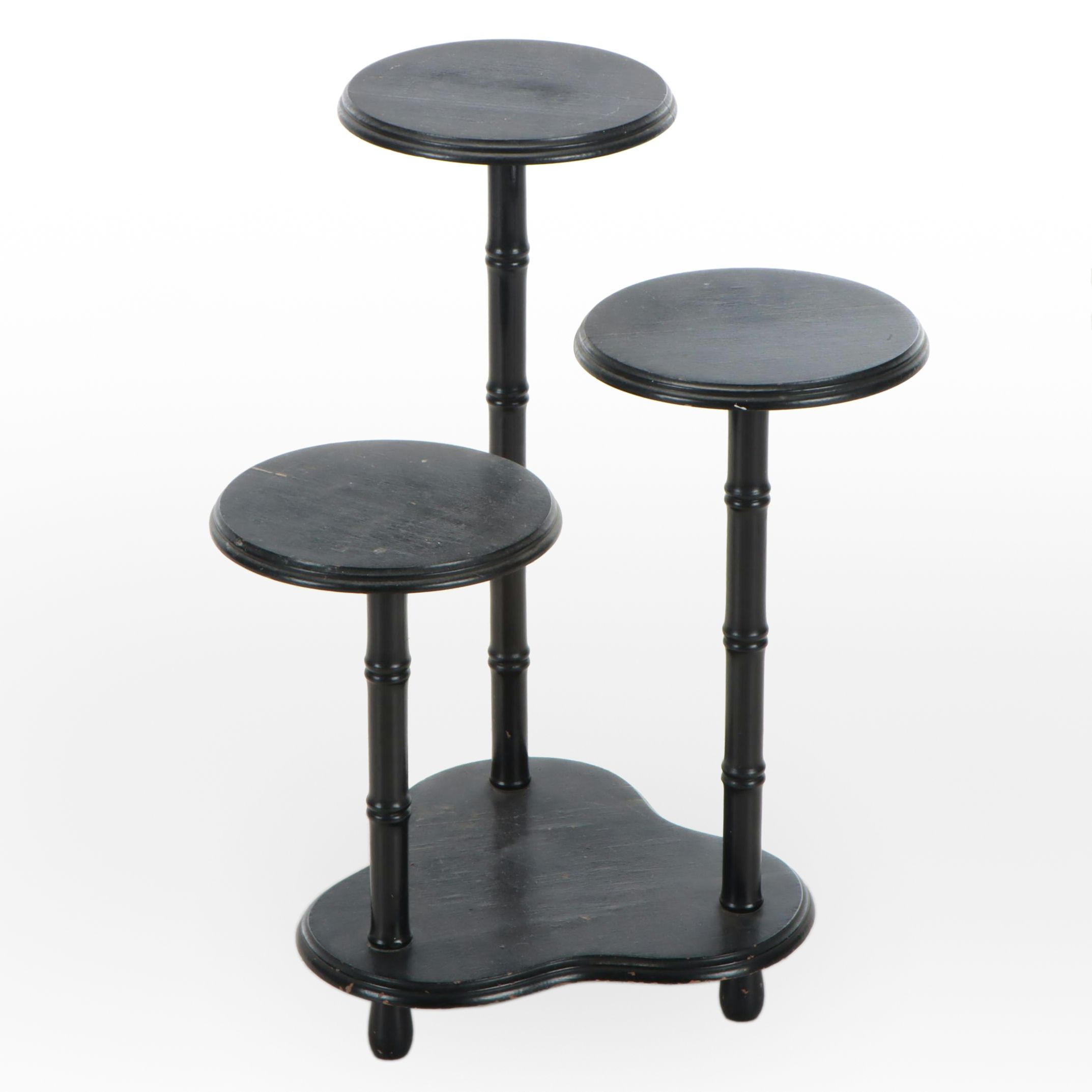 Victorian Style Painted Wood Three-Tier Plant Stand, Early to Mid-20th Century