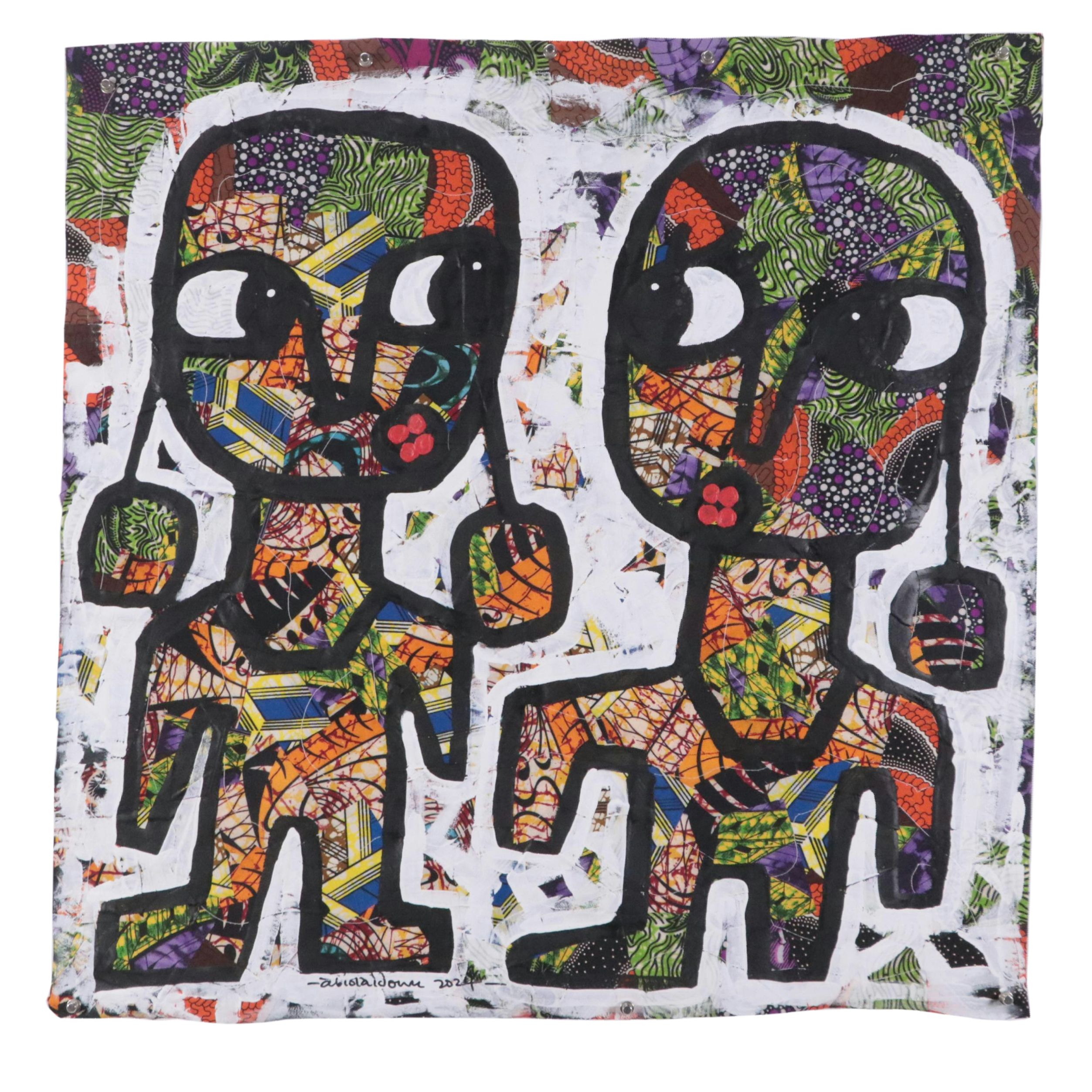 Abiola Idowu Figurative Mixed Media Painting "My Love III," 2024