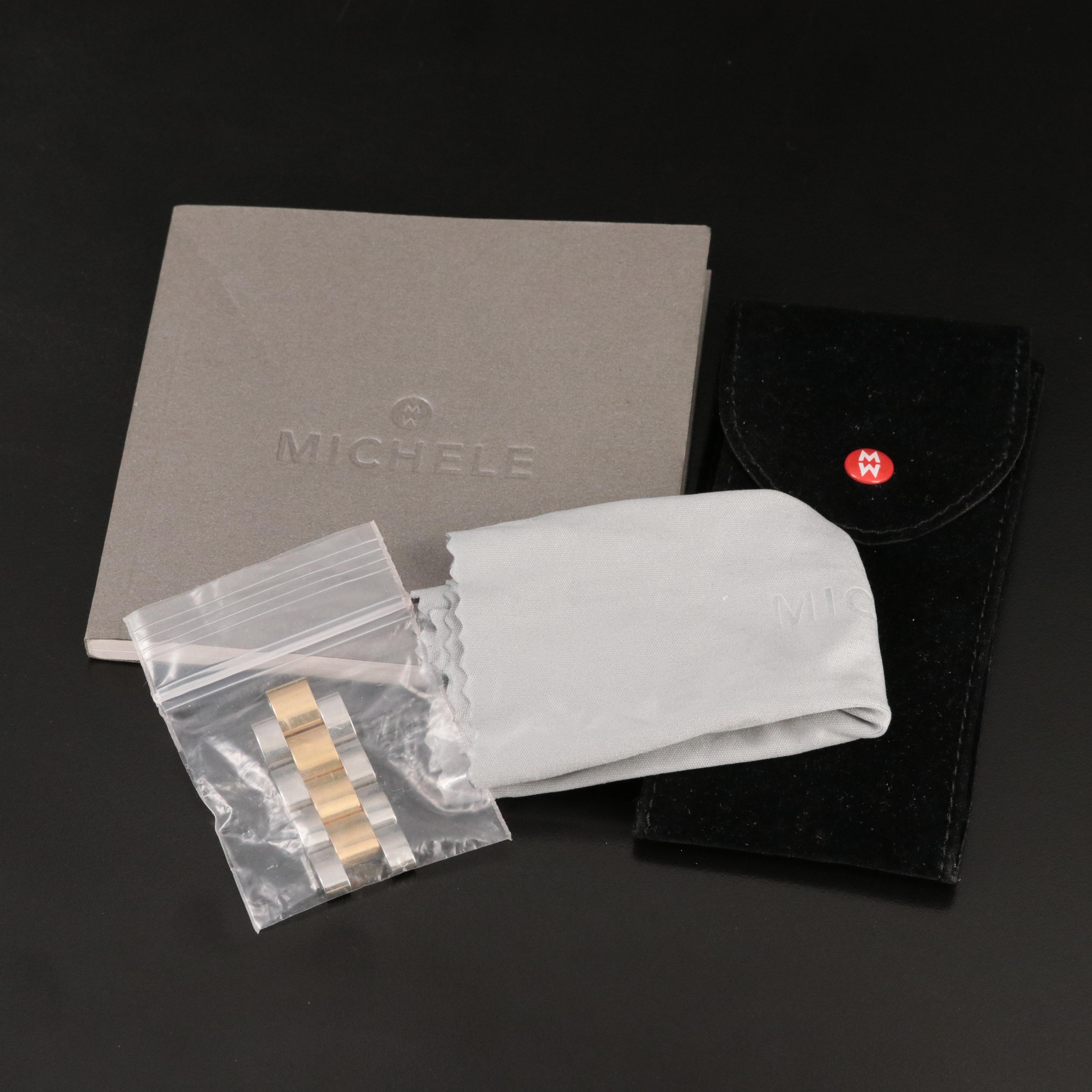 Michele Jetway Diamond, Mother-of-Pearl Dial Chronograph Watch