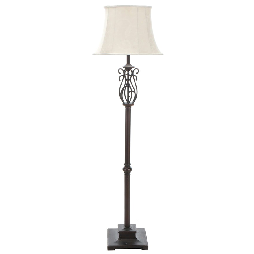 Oil Rubbed Bronze Metal Floor Lamp with Scallop Bell Shade