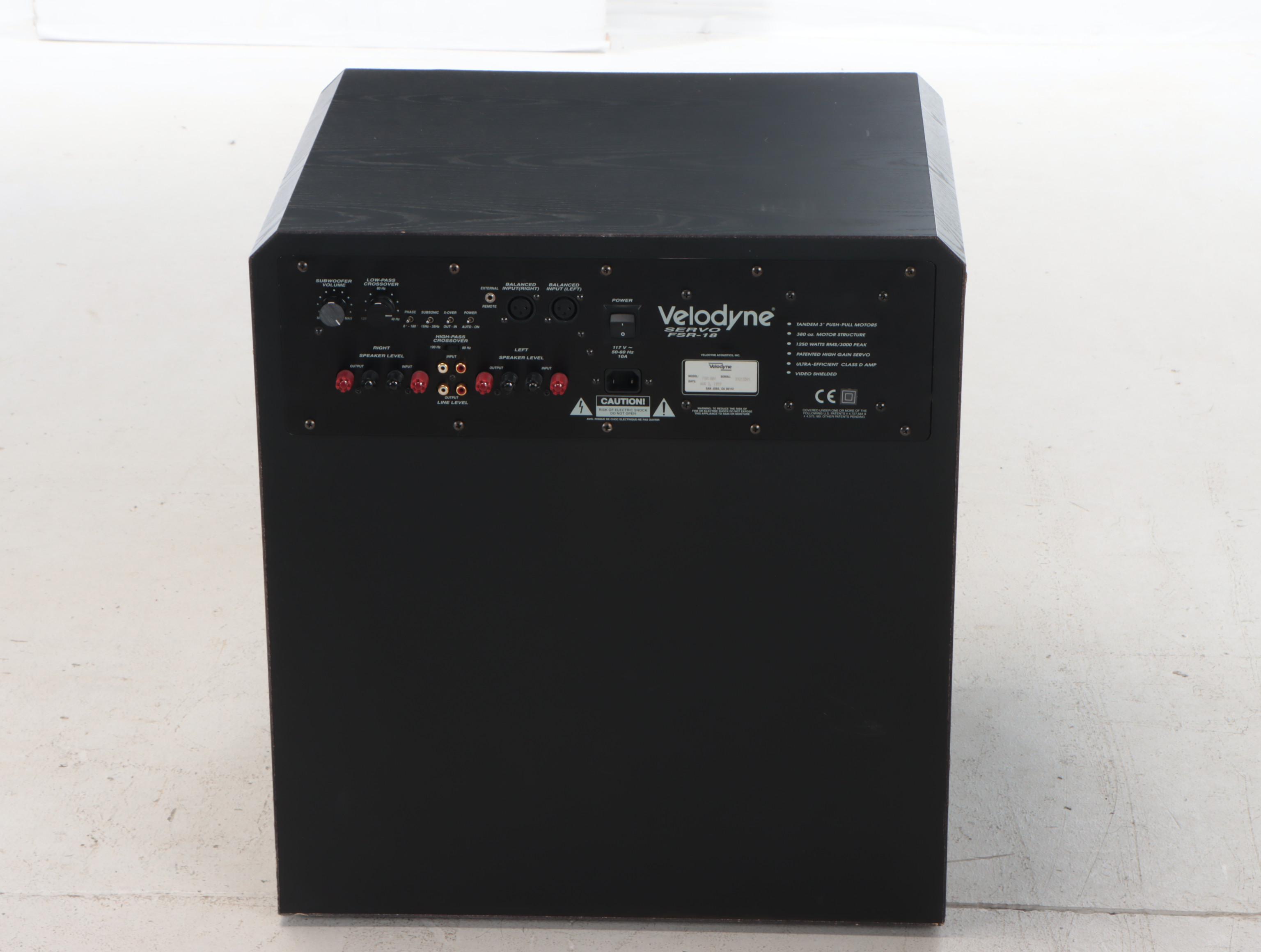Velodyne Acoustics FSR-18 Servo Controlled Subwoofer Speaker System, 1999