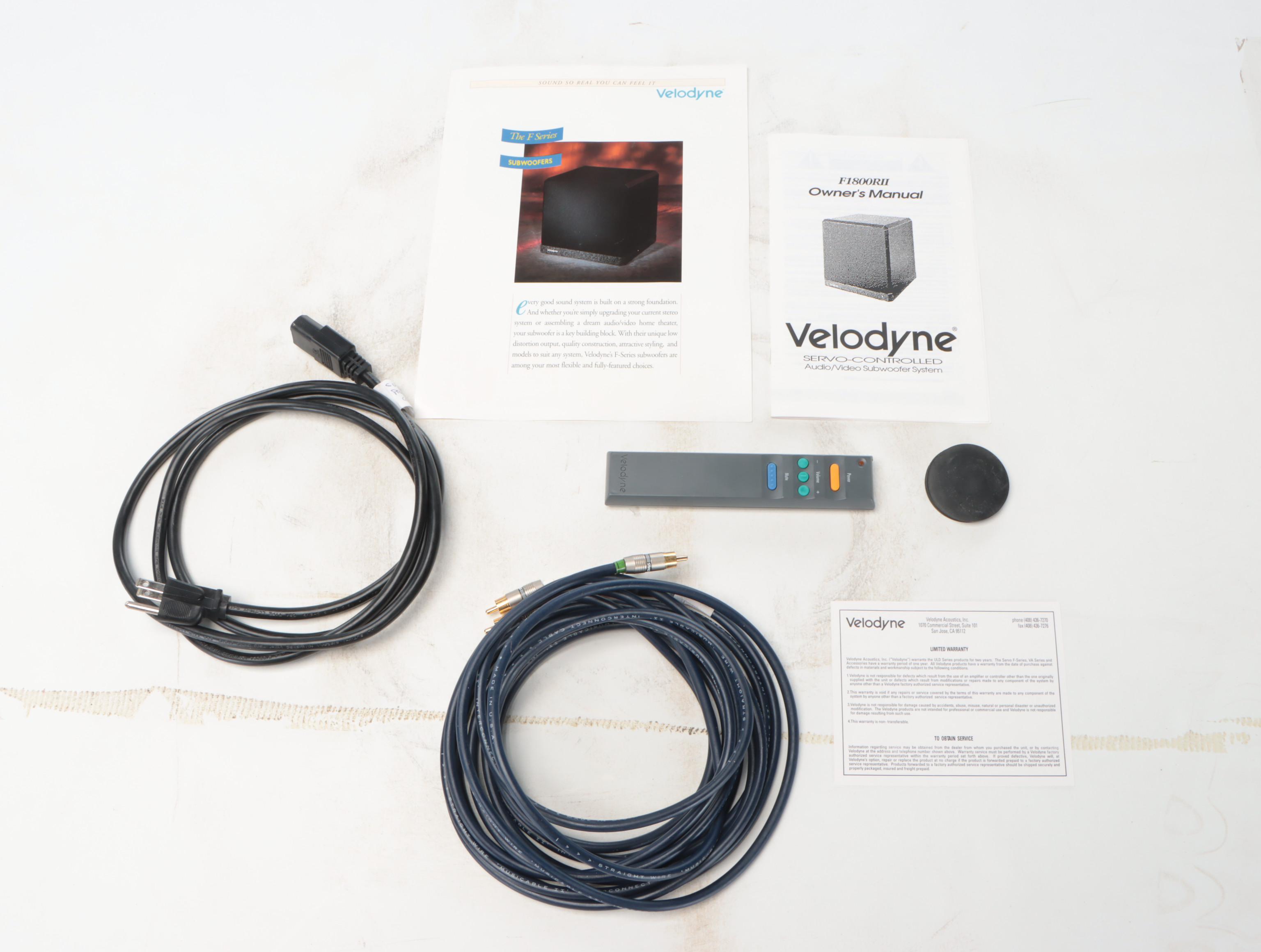 Velodyne Acoustics FSR-18 Servo Controlled Subwoofer Speaker System, 1999