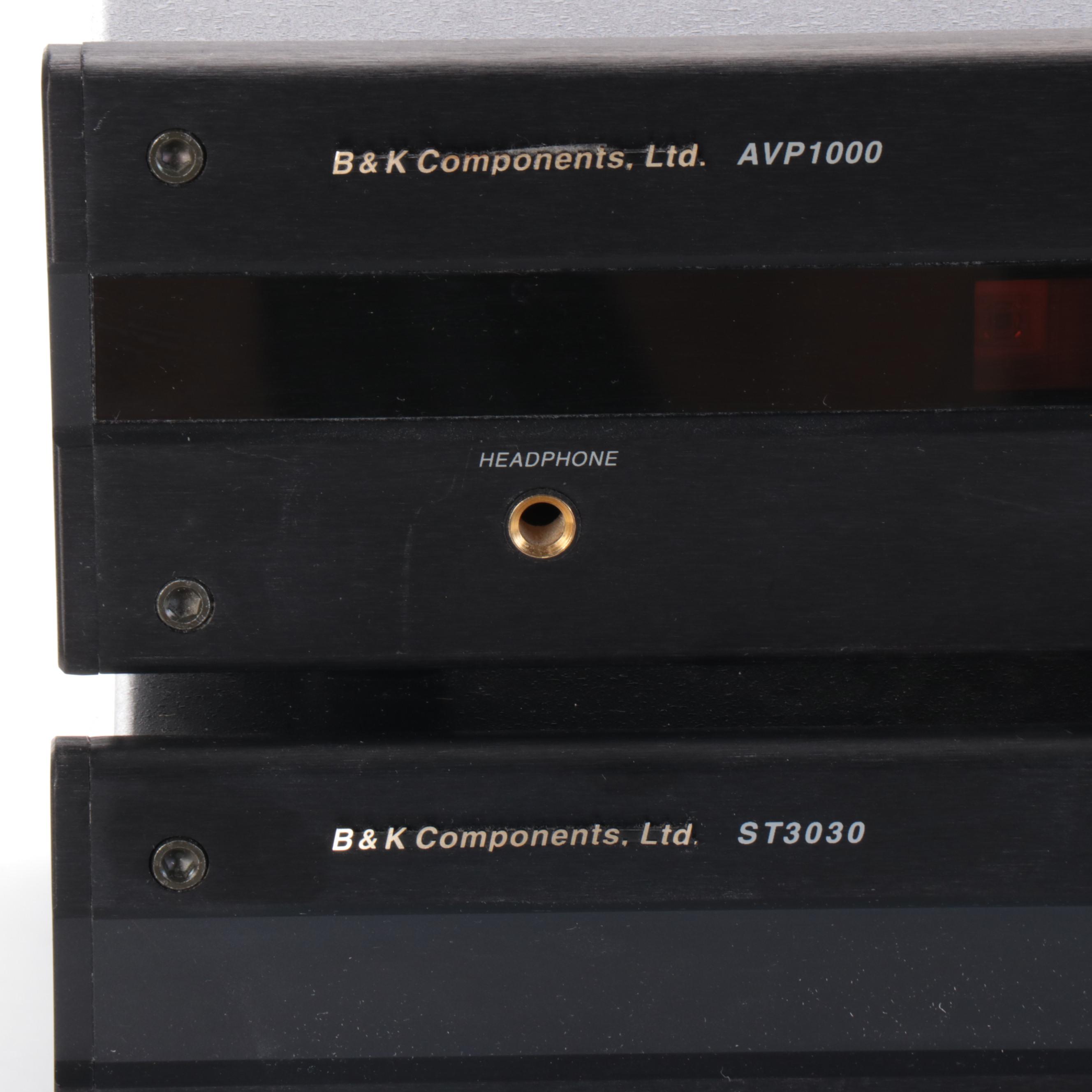 B&K ST3030 Stereo Power Amplifier and AVP1000 A/V Tuner Preamplifier, 1990s