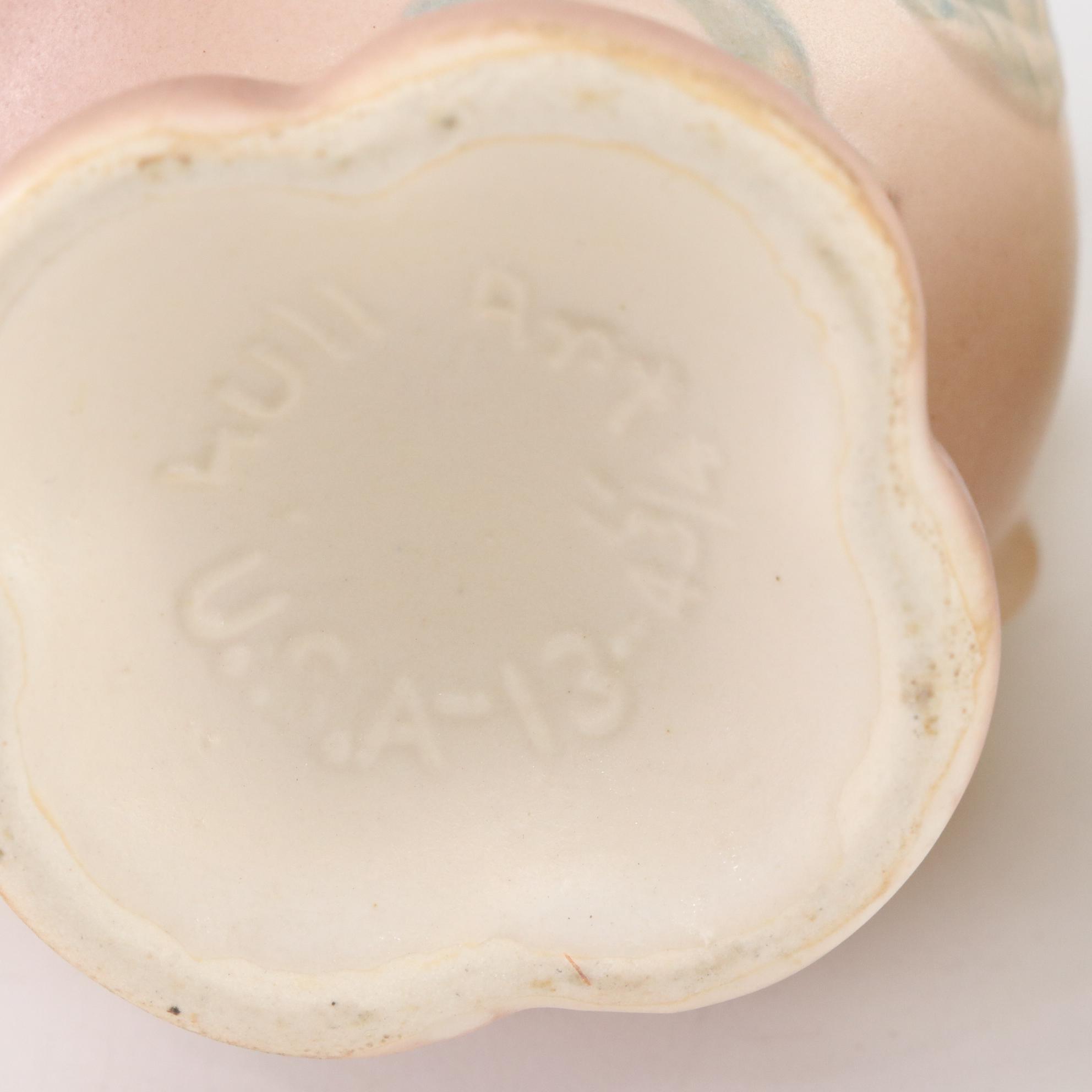 Mid Century Modern Ceramic Bison Planter with Kitten and Hull Vases