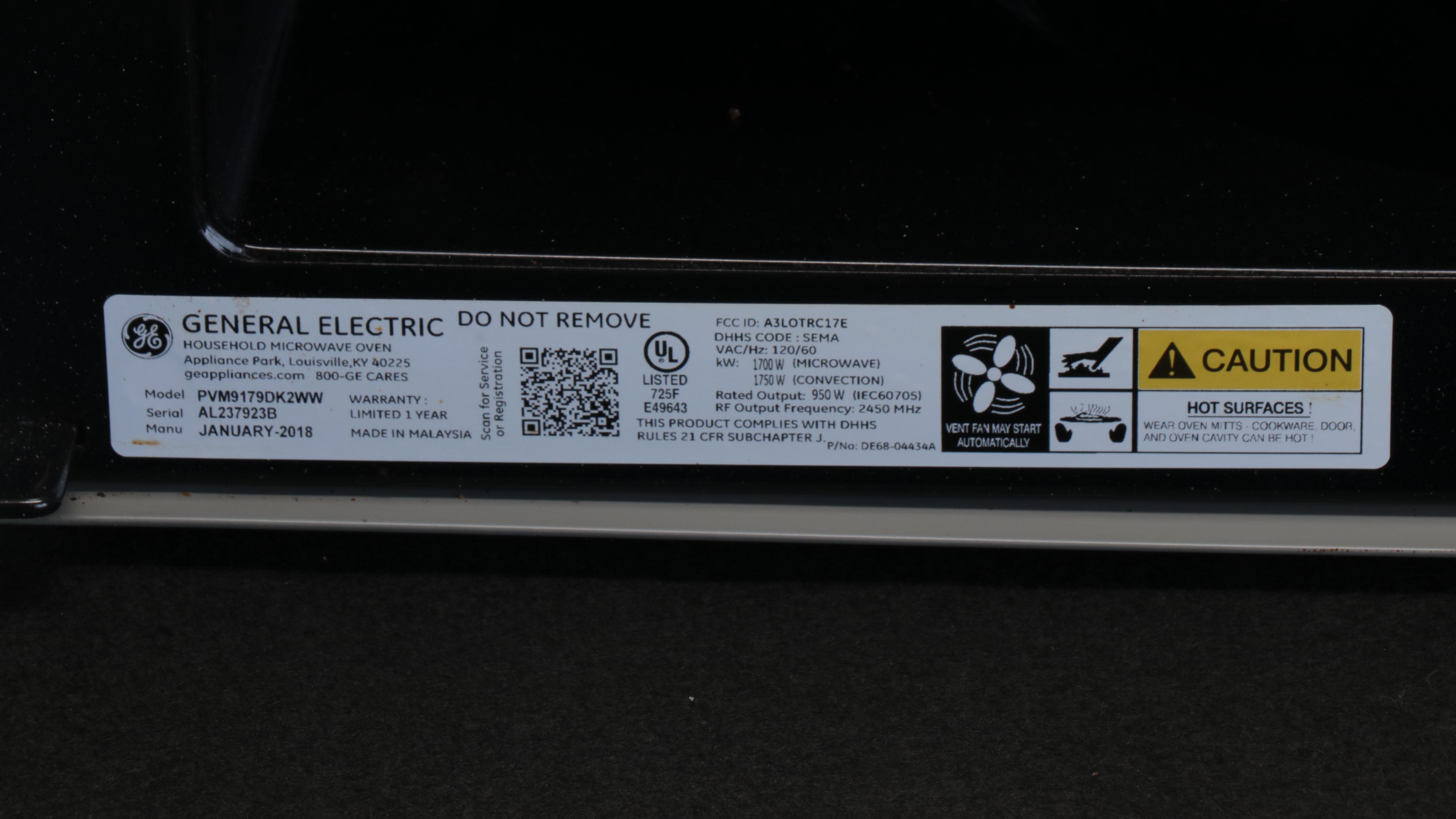 GE Over-The Range Convection Microwave Oven, 2018