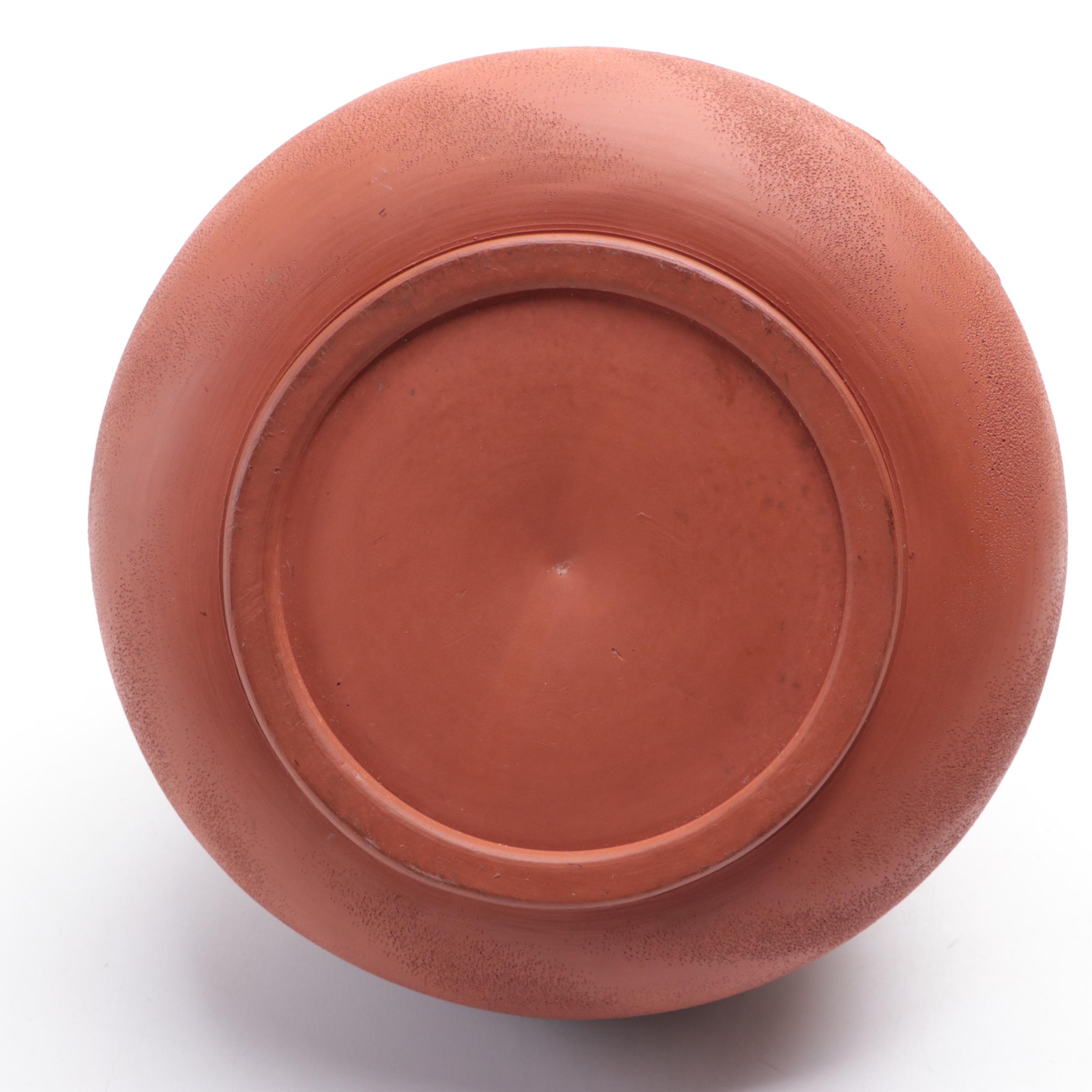 Japanese Tokoname Red Clay Style Three-Toed Dragon Pottery Vessel