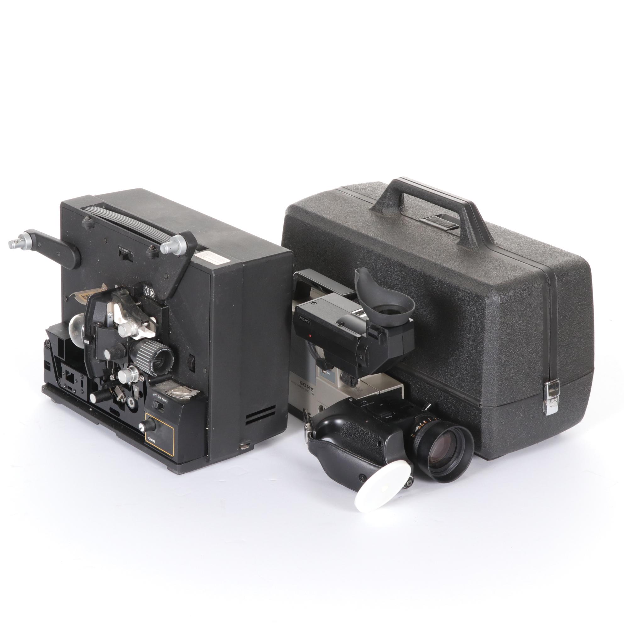 Bell & Howell Filmosonic 600KZ Projector and Sony 2400 Home Video Camera