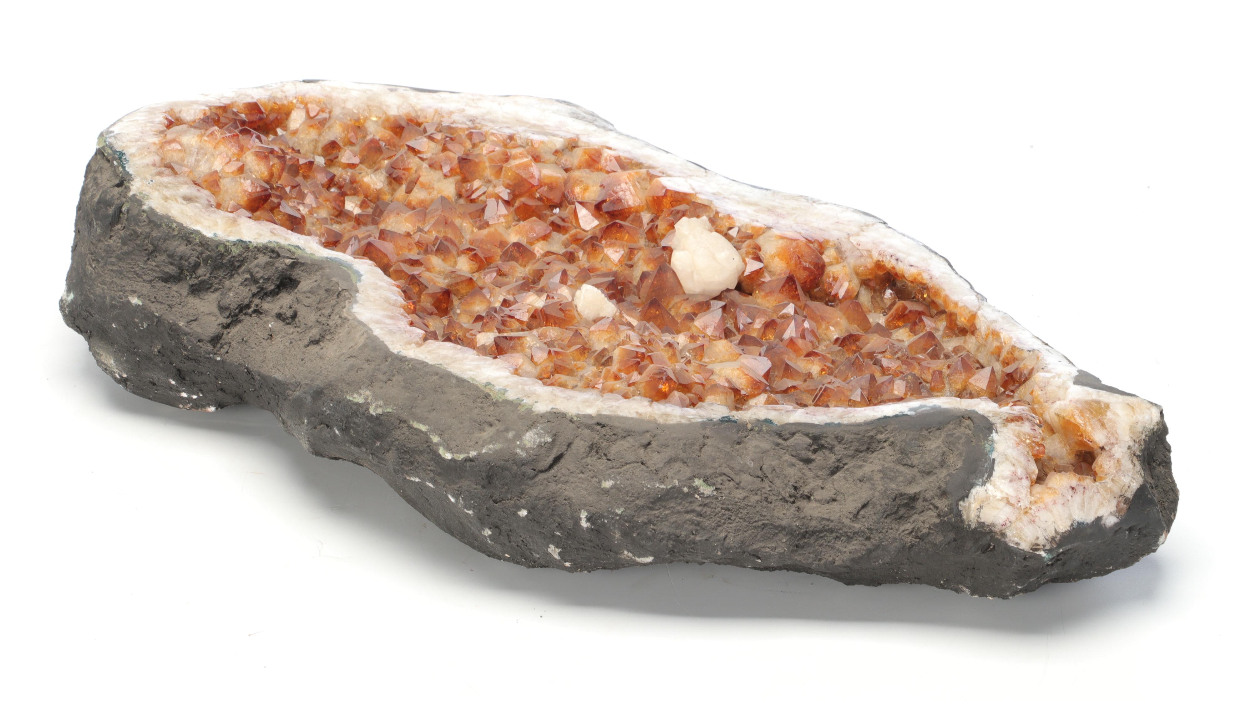 Large Natural Citrine Quartz Geode Fragment