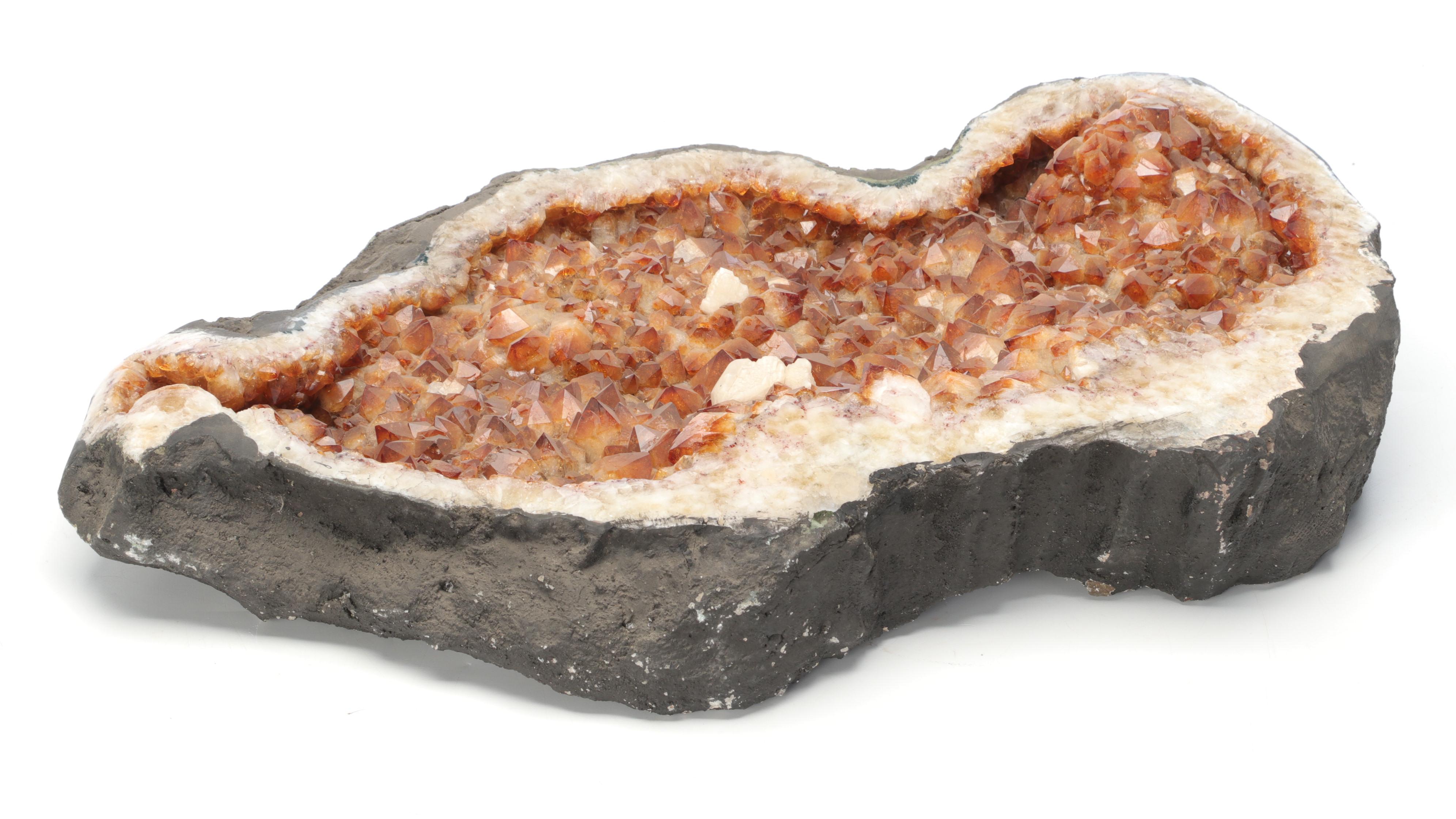 Large Natural Citrine Quartz Geode Fragment