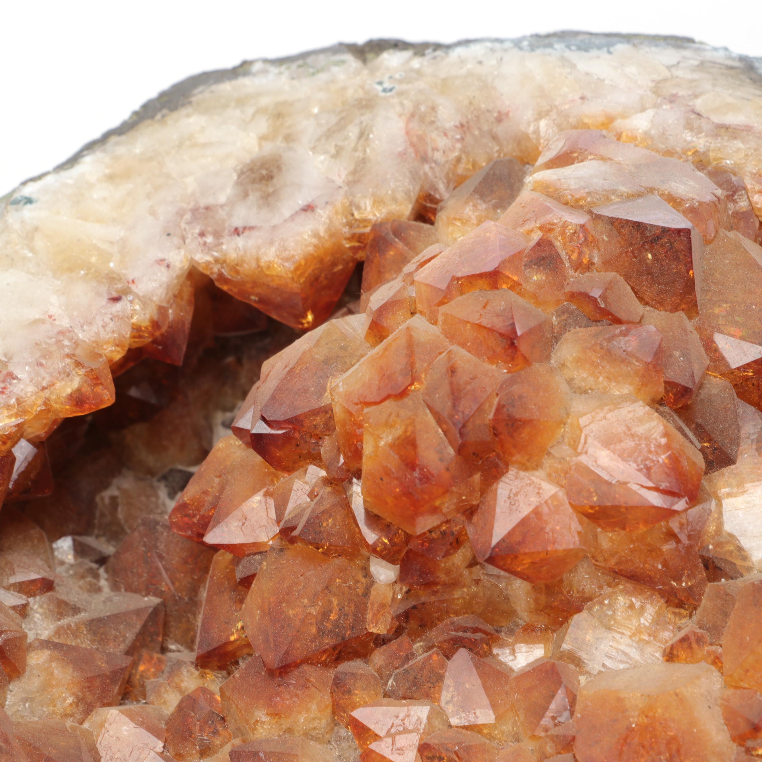 Large Natural Citrine Quartz Geode Fragment