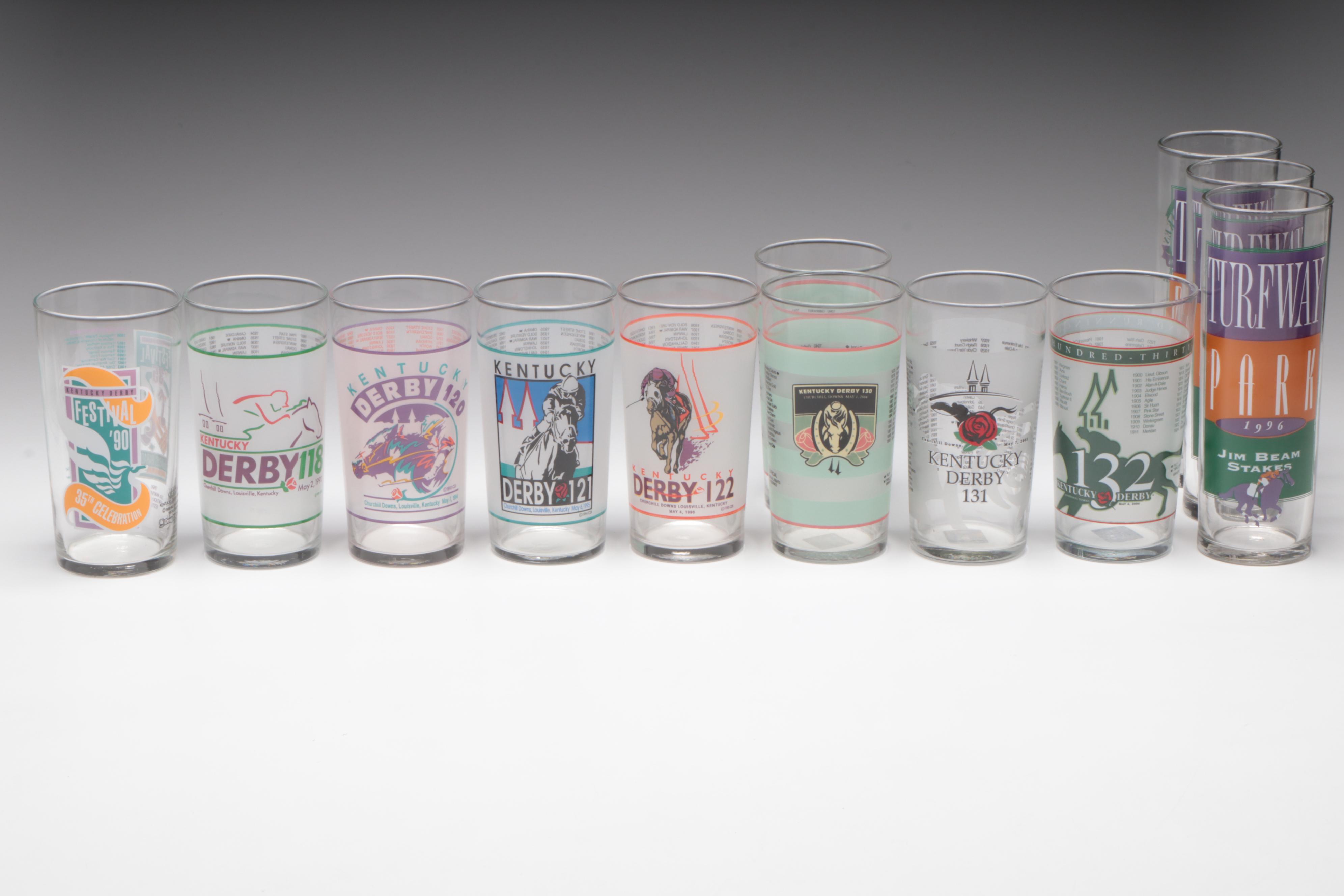 Kentucky Derby Annual Julep Glasses, Place Mats and Diamond Jubilee Book