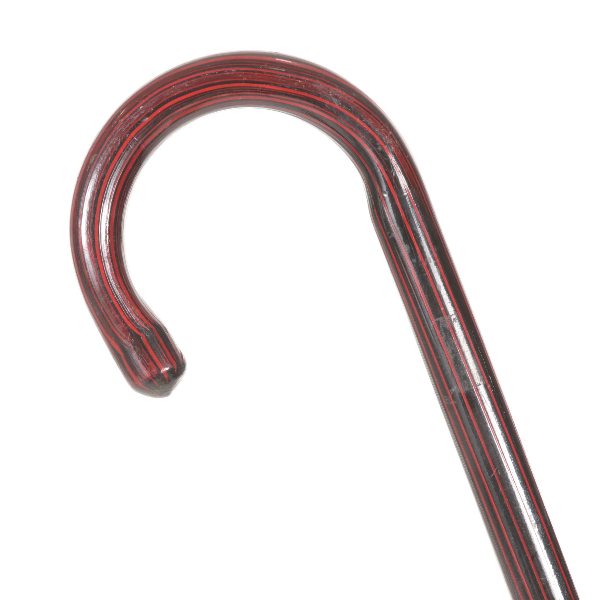 Edwardian Shooting Stick & Other Striped Wood Cane, Walking Stick Pool Cue