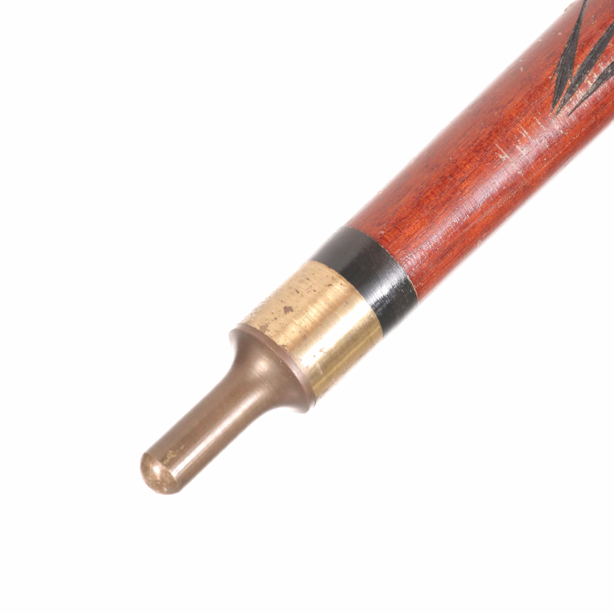 Edwardian Shooting Stick & Other Striped Wood Cane, Walking Stick Pool Cue