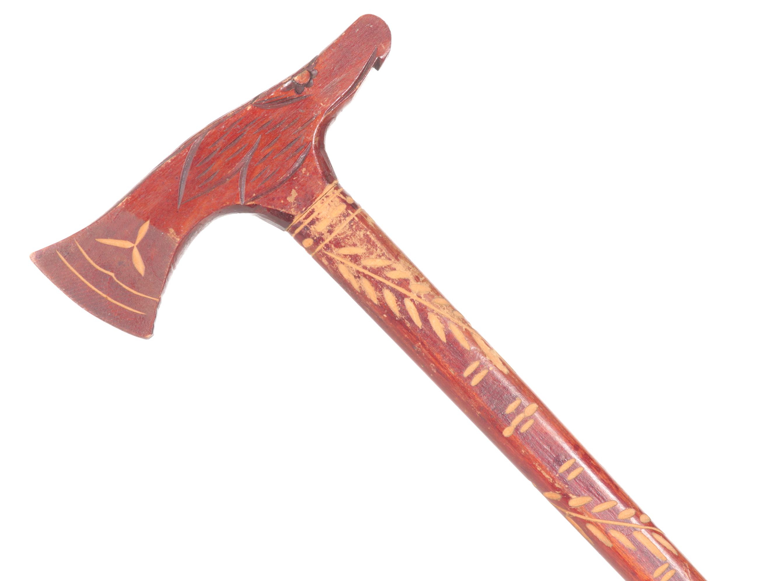 Hand Carved Wooden Canes with Flamingo, Tiger, and Eagle Heads