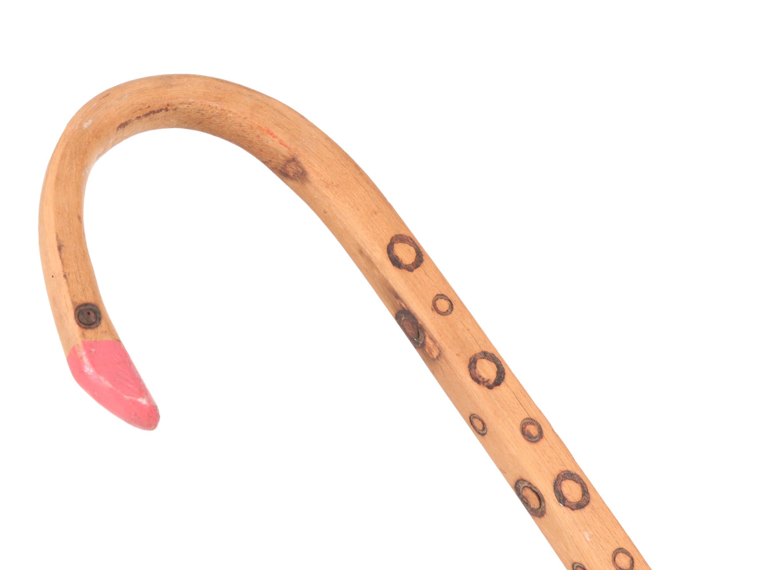 Hand Carved Wooden Canes with Flamingo, Tiger, and Eagle Heads