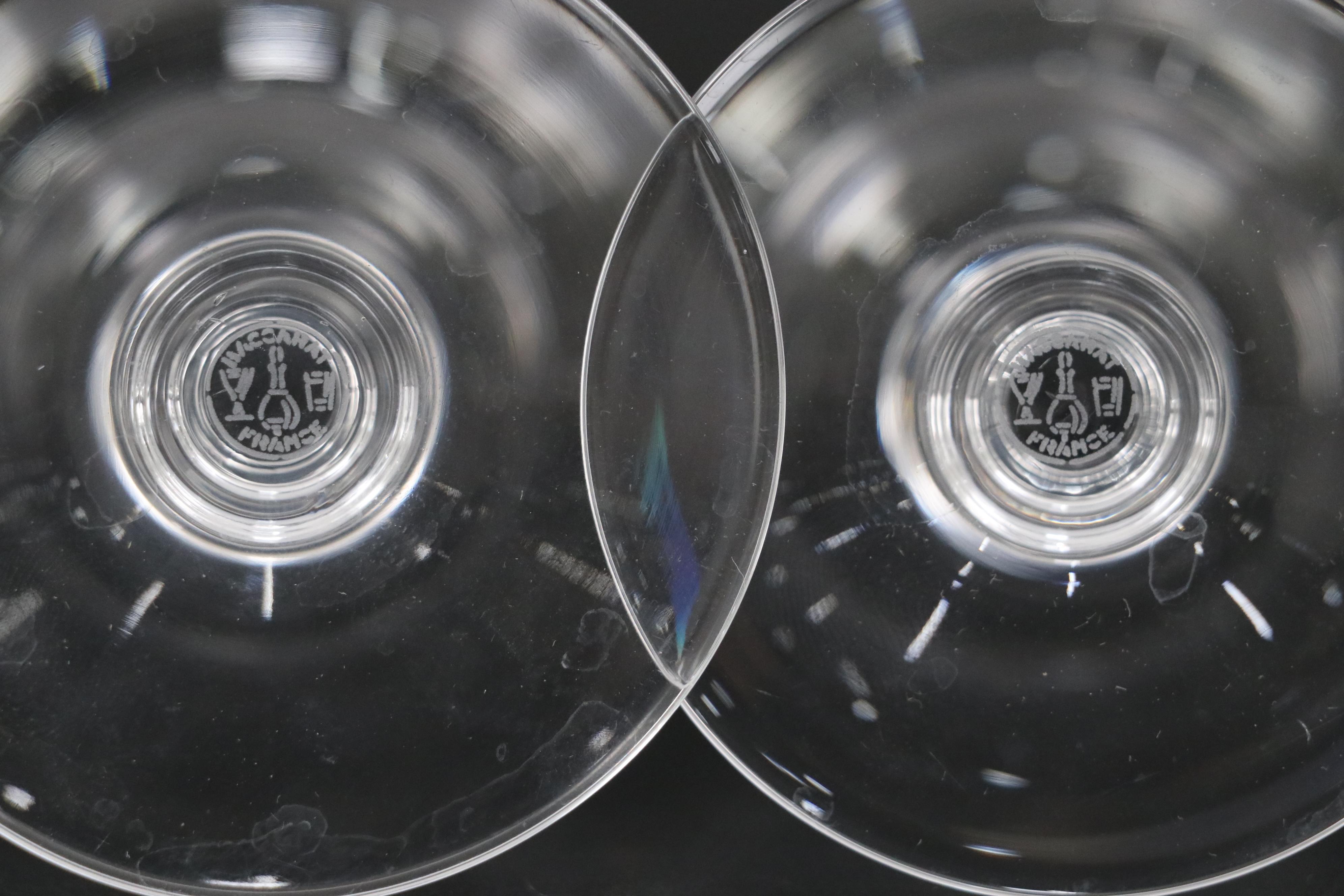 Baccarat "Capri" Crystal Claret Wine Glasses, Mid to Late 20th Century