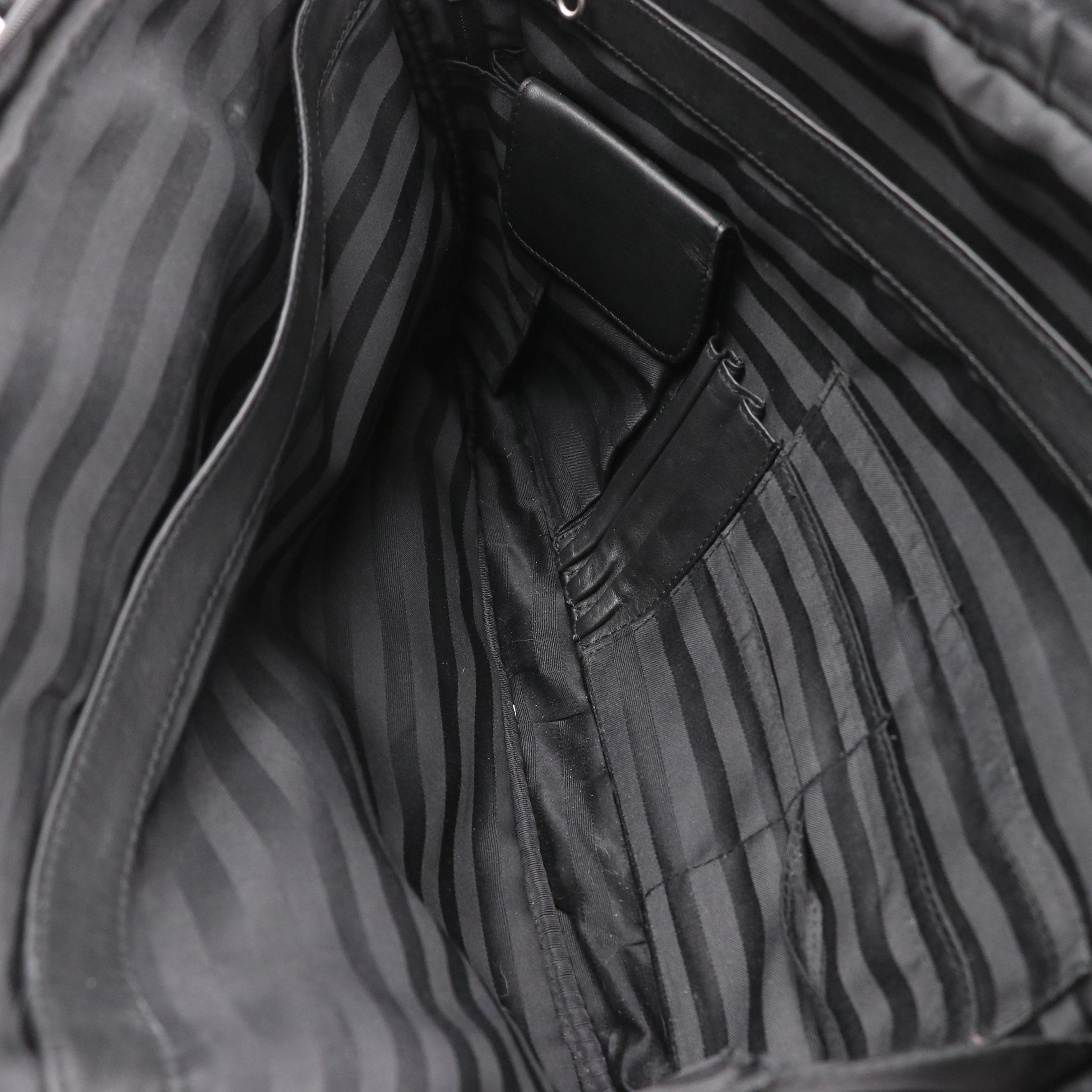 Dilana Zip-Around Briefcase in Black Leather