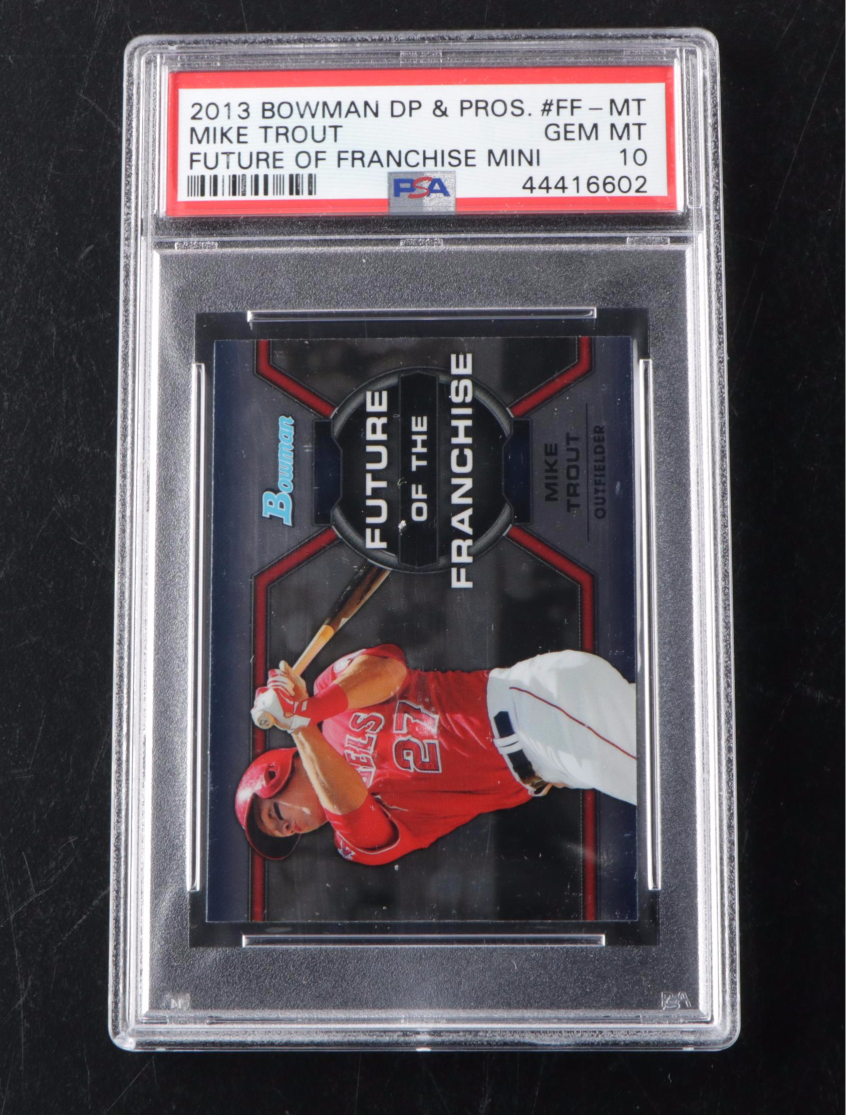 2013 Bowman Draft Picks & Prospects Mike Trout FOF Mini Card Graded PSA 10