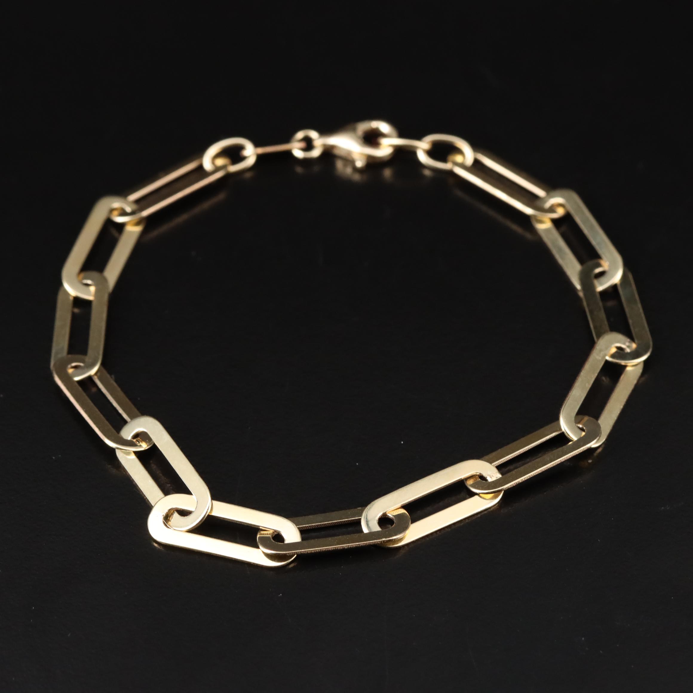 Italian 14K Paper Clip Bracelet