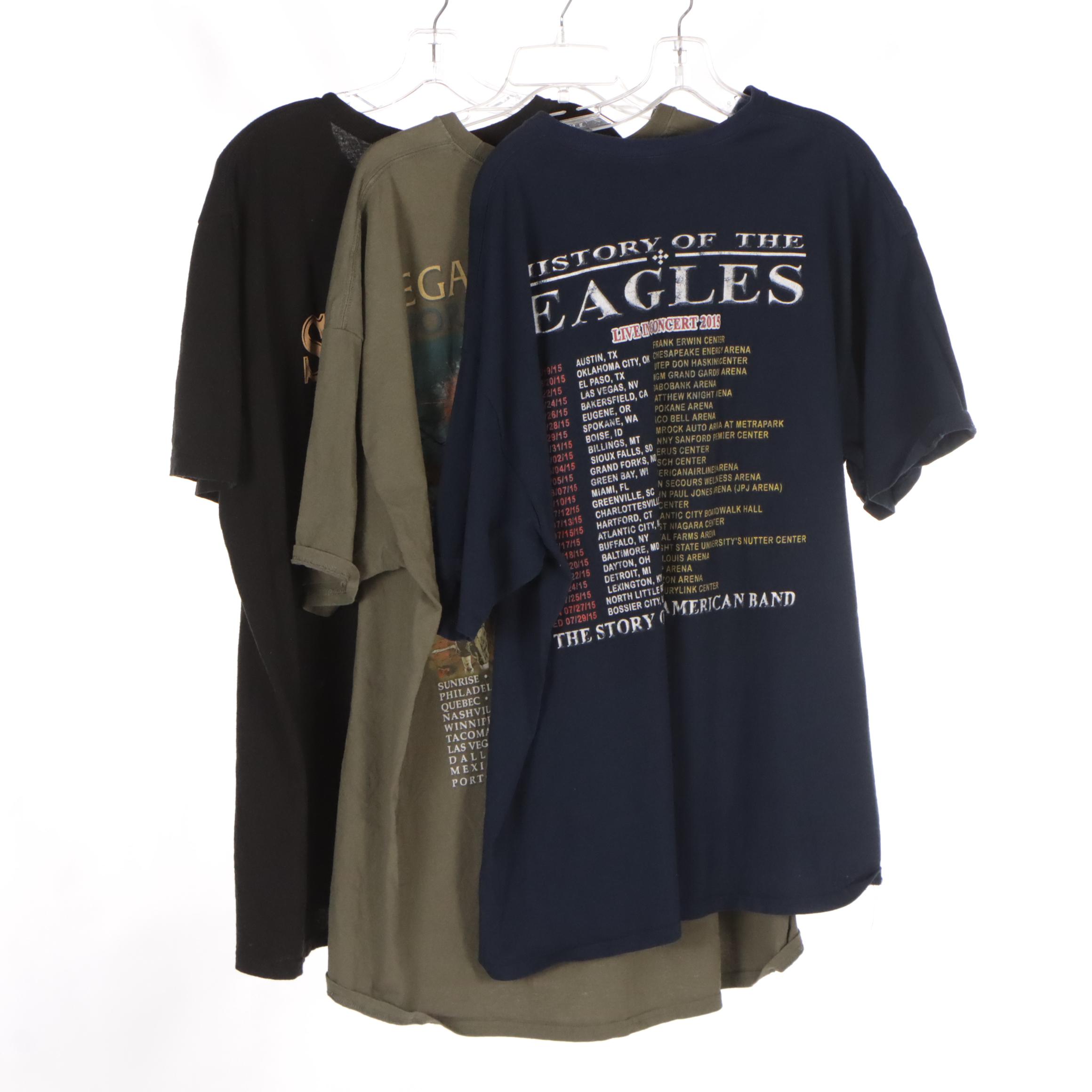 Eagles, Iron Maiden and Slaughter Graphic Band Tour T-Shirts