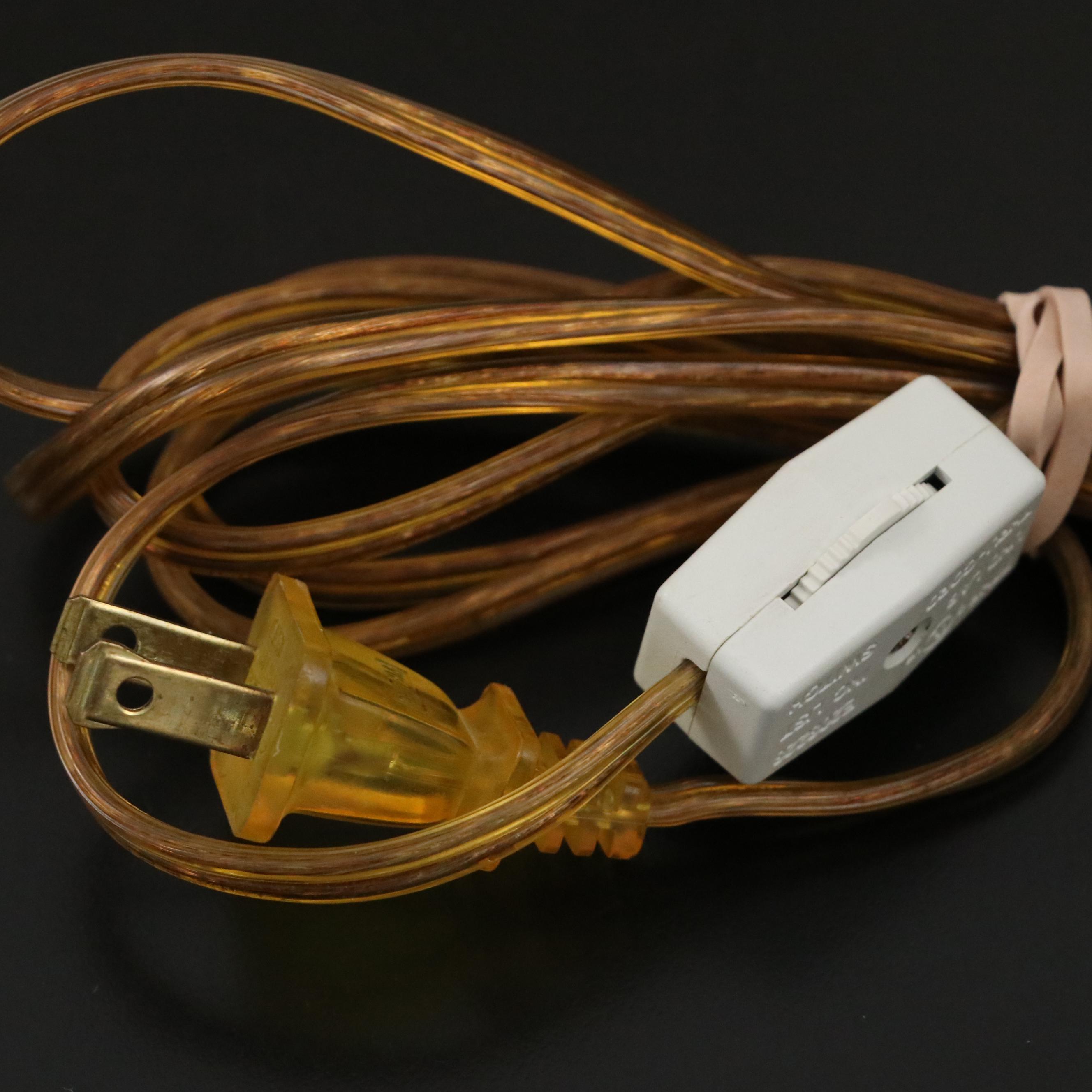 Lenox Pierced Porcelain Table Lamp with Japanese Porcelain Iris Gilt Rim Vases