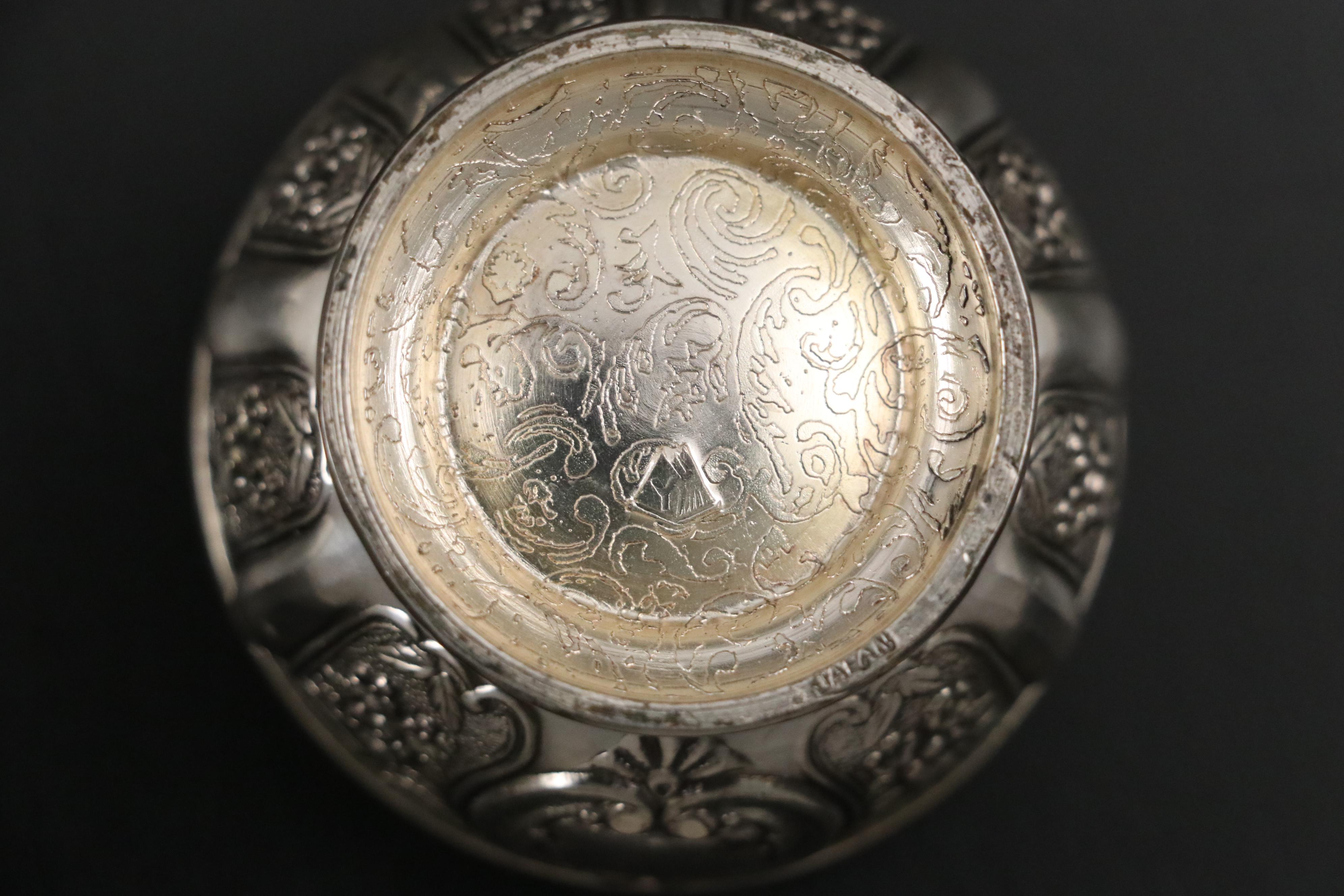 Tiffany and Other Sterling Silver Salt Spoons with Silver Plate Open Salts