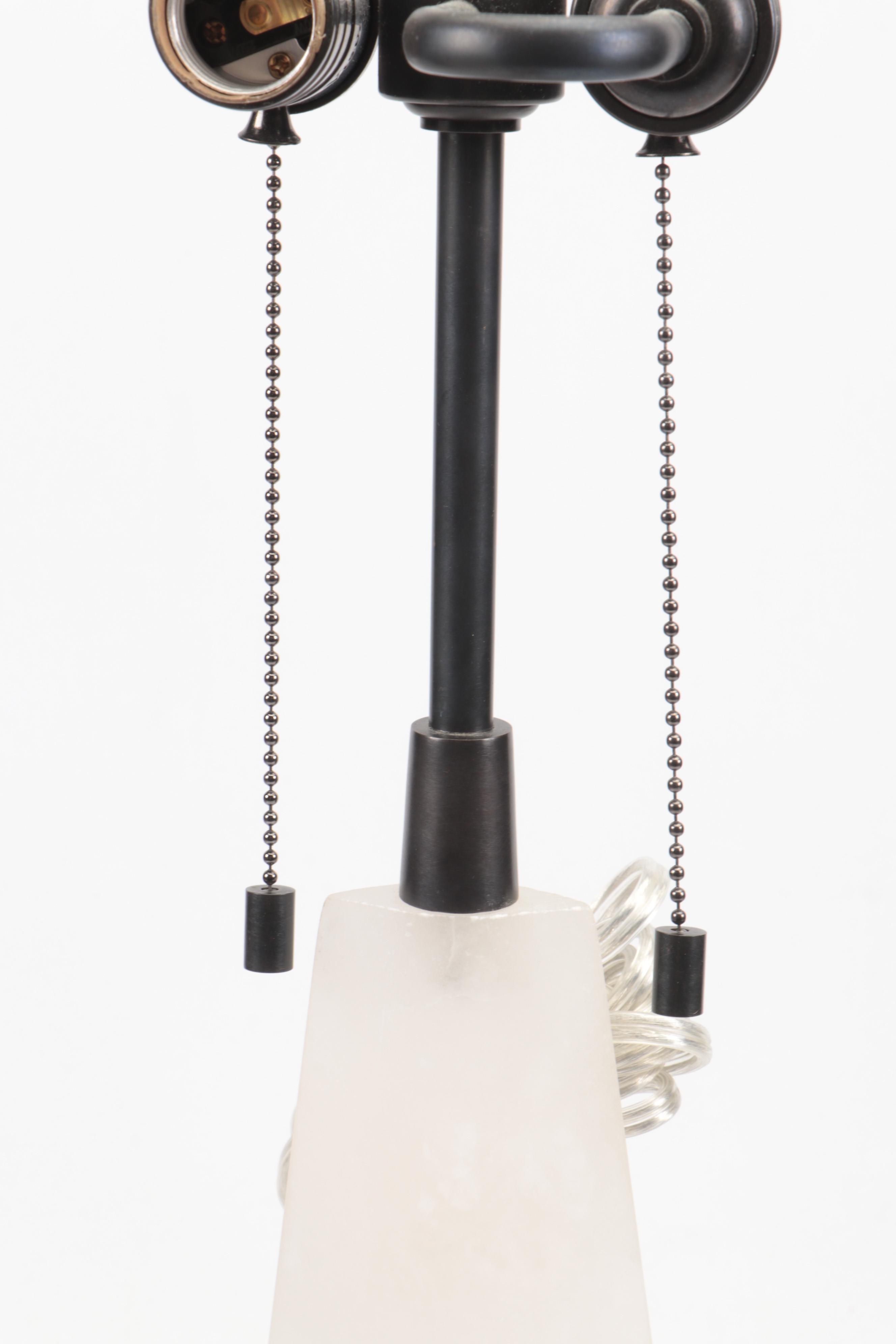 Visual Comfort Modernist Sculptural Polished Alabaster Table Lamp