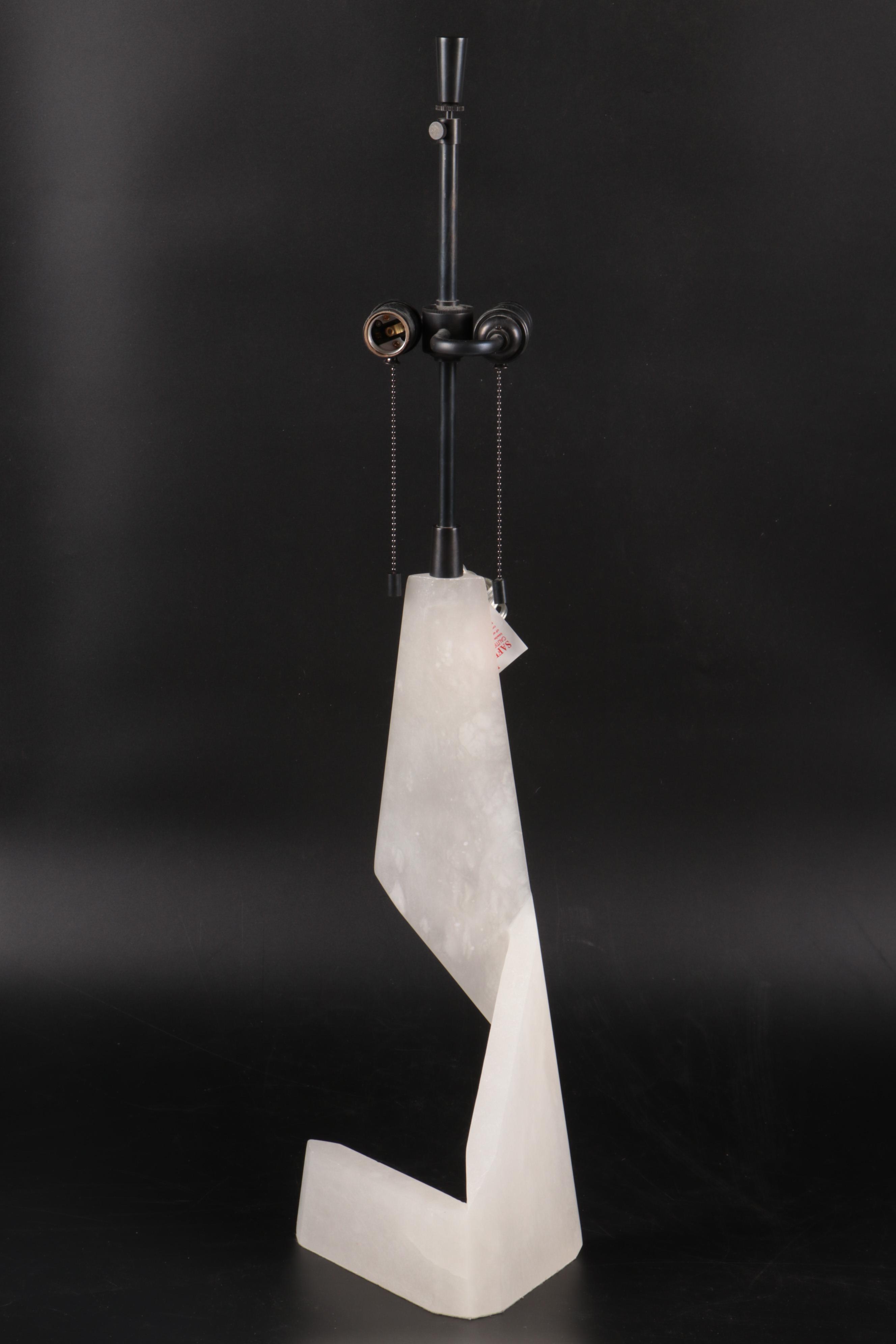 Visual Comfort Modernist Sculptural Polished Alabaster Table Lamp