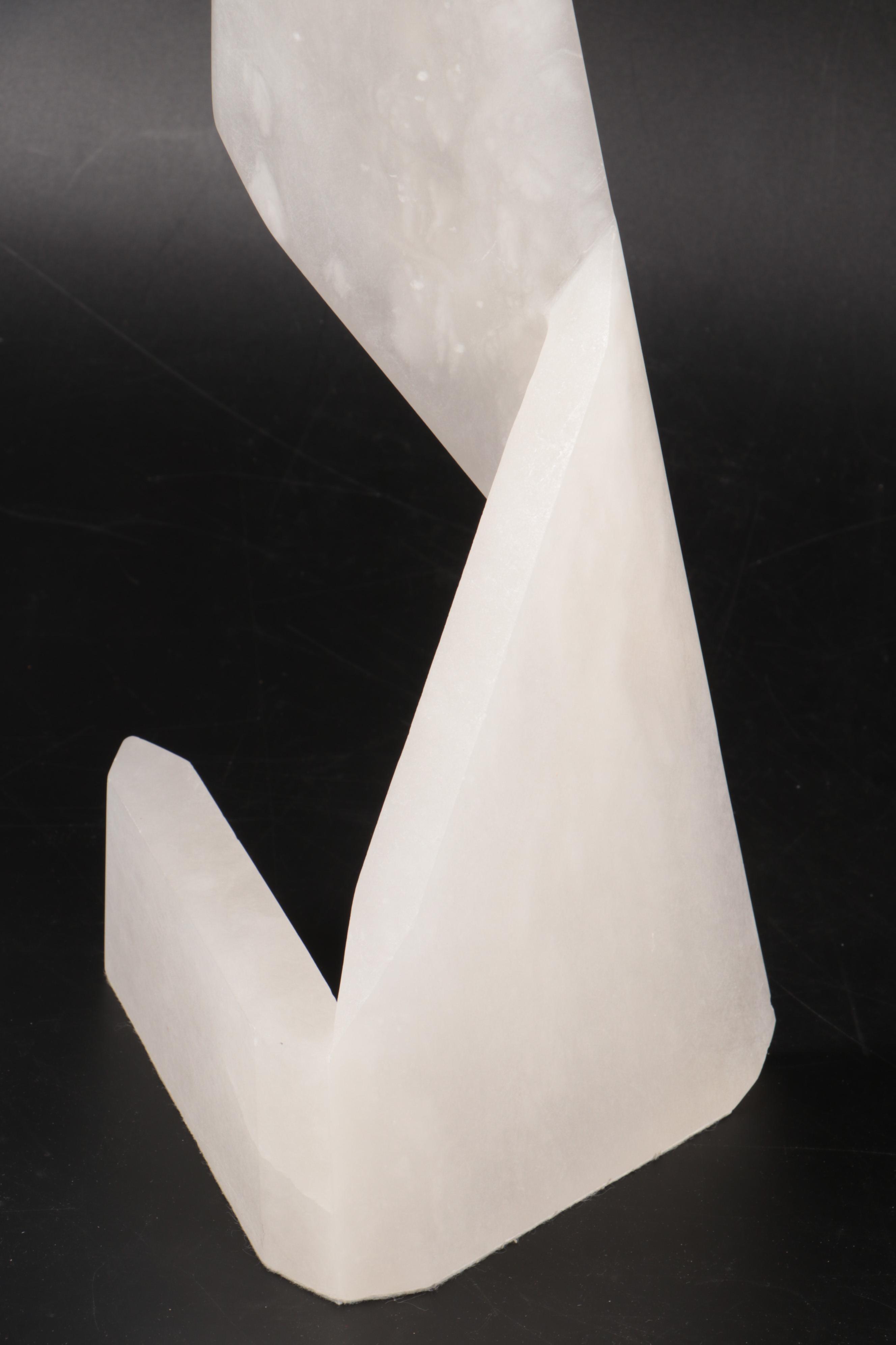 Visual Comfort Modernist Sculptural Polished Alabaster Table Lamp