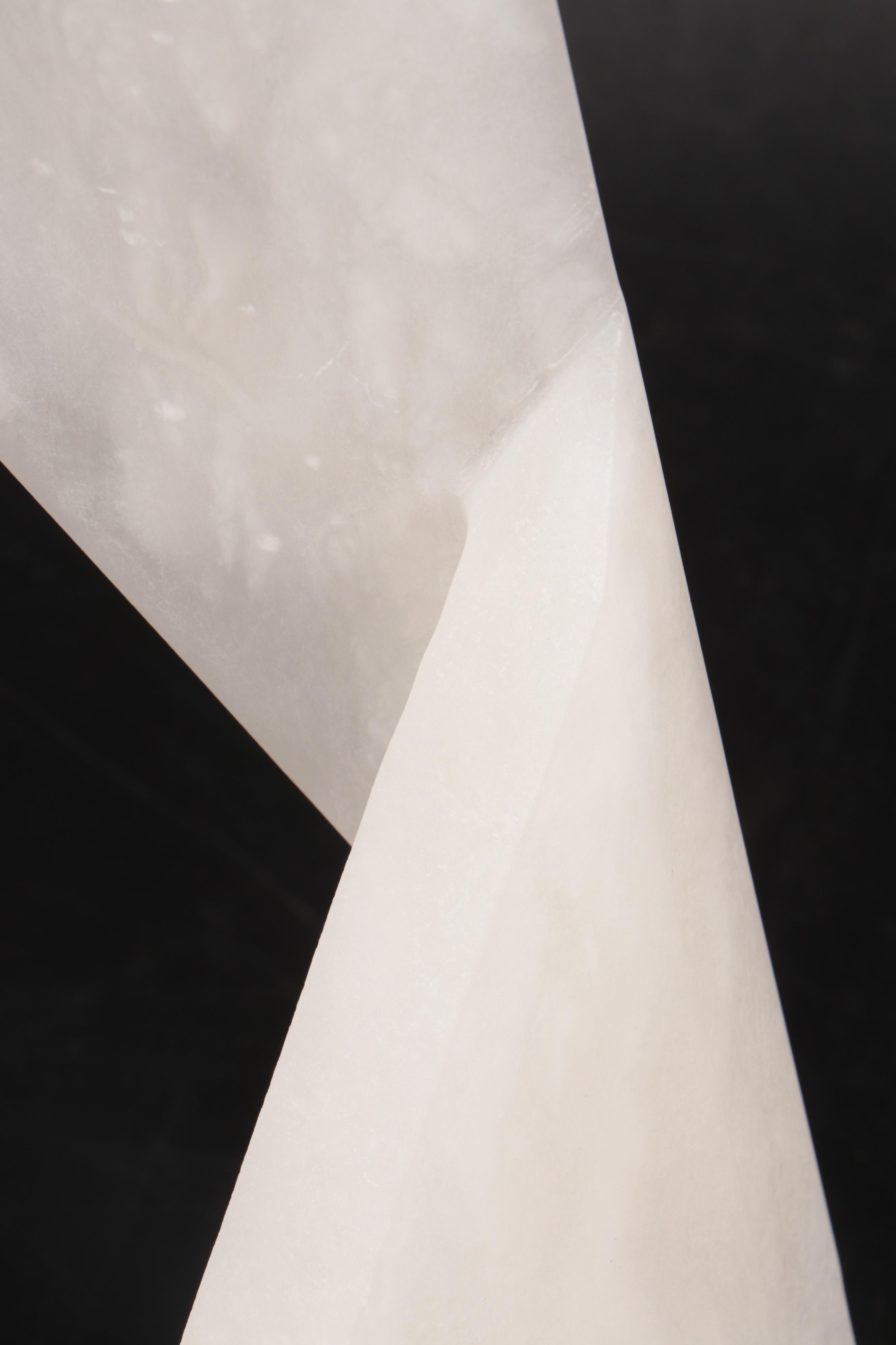 Visual Comfort Modernist Sculptural Polished Alabaster Table Lamp