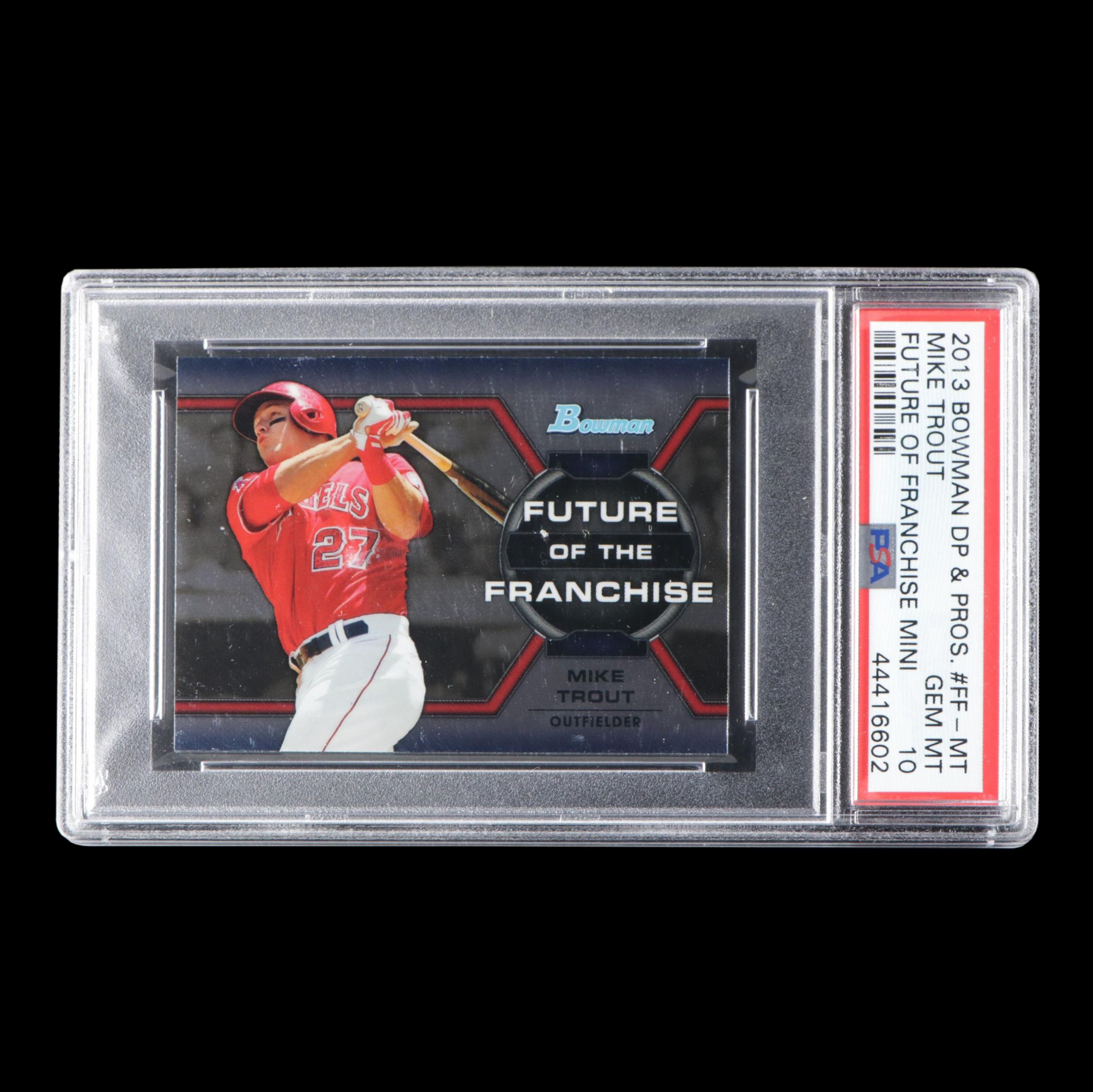 2013 Bowman Draft Picks & Prospects Mike Trout FOF Mini Card Graded PSA 10