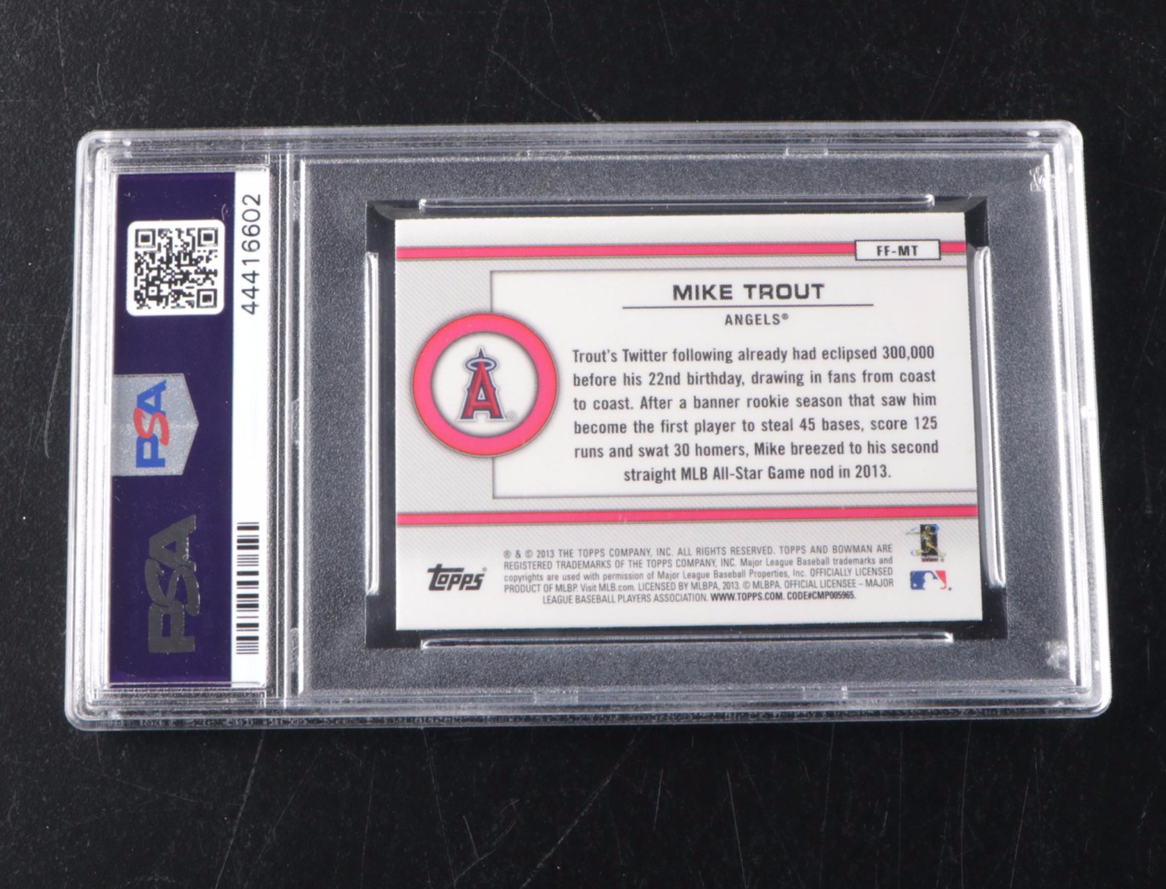 2013 Bowman Draft Picks & Prospects Mike Trout FOF Mini Card Graded PSA 10