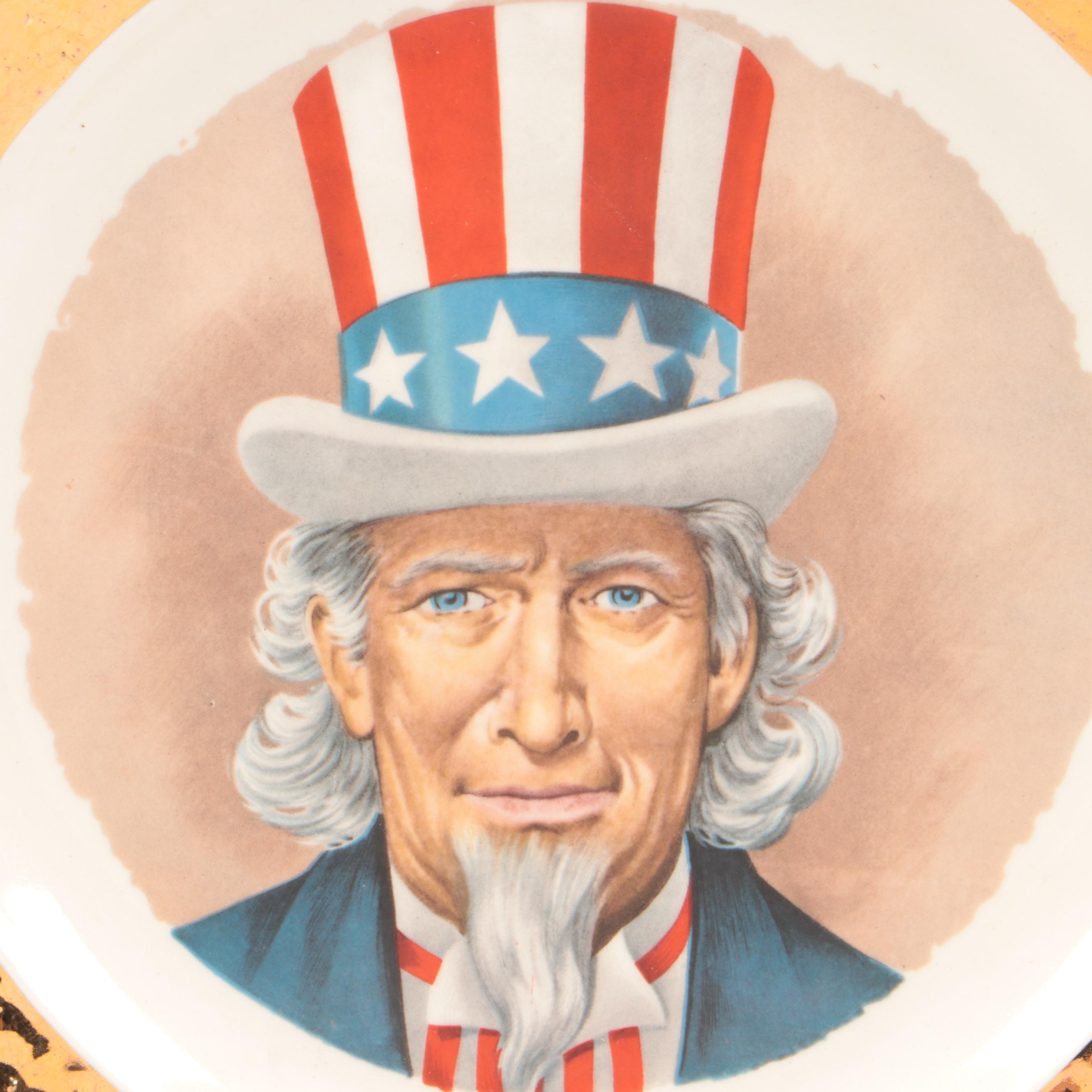 Sabin "Crest-O-Gold" Ceramic Uncle Sam Collector's Plate