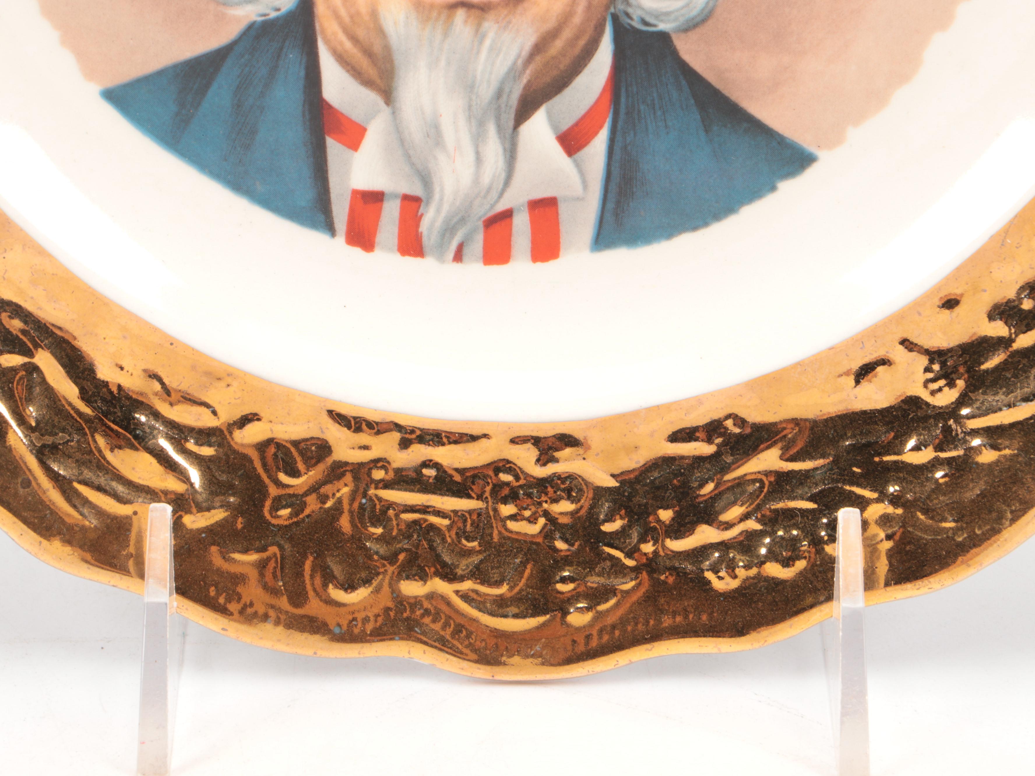 Sabin "Crest-O-Gold" Ceramic Uncle Sam Collector's Plate