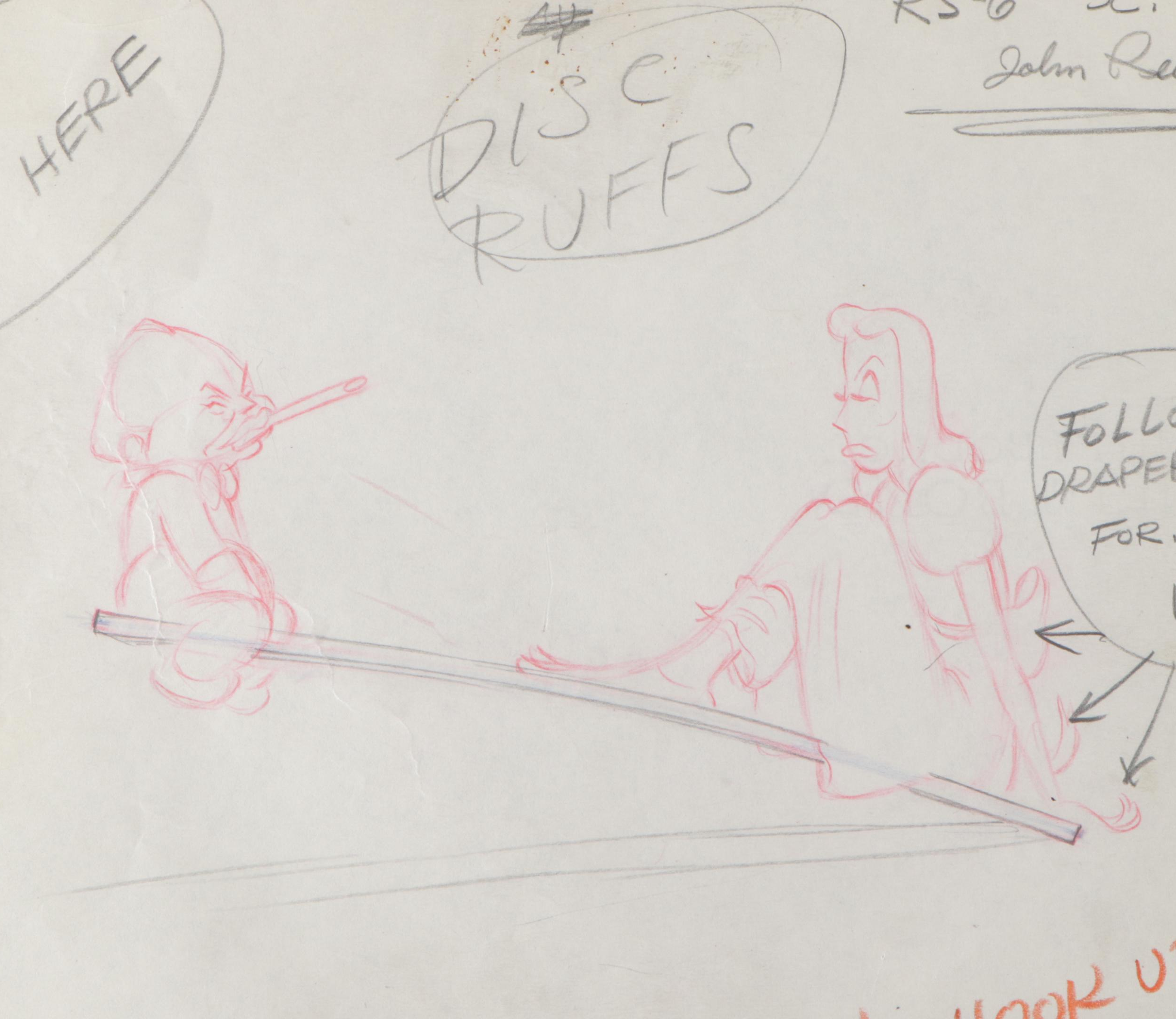 Disney Production Sketches with John Reed "Mother Goose Goes Hollywood" Sketch