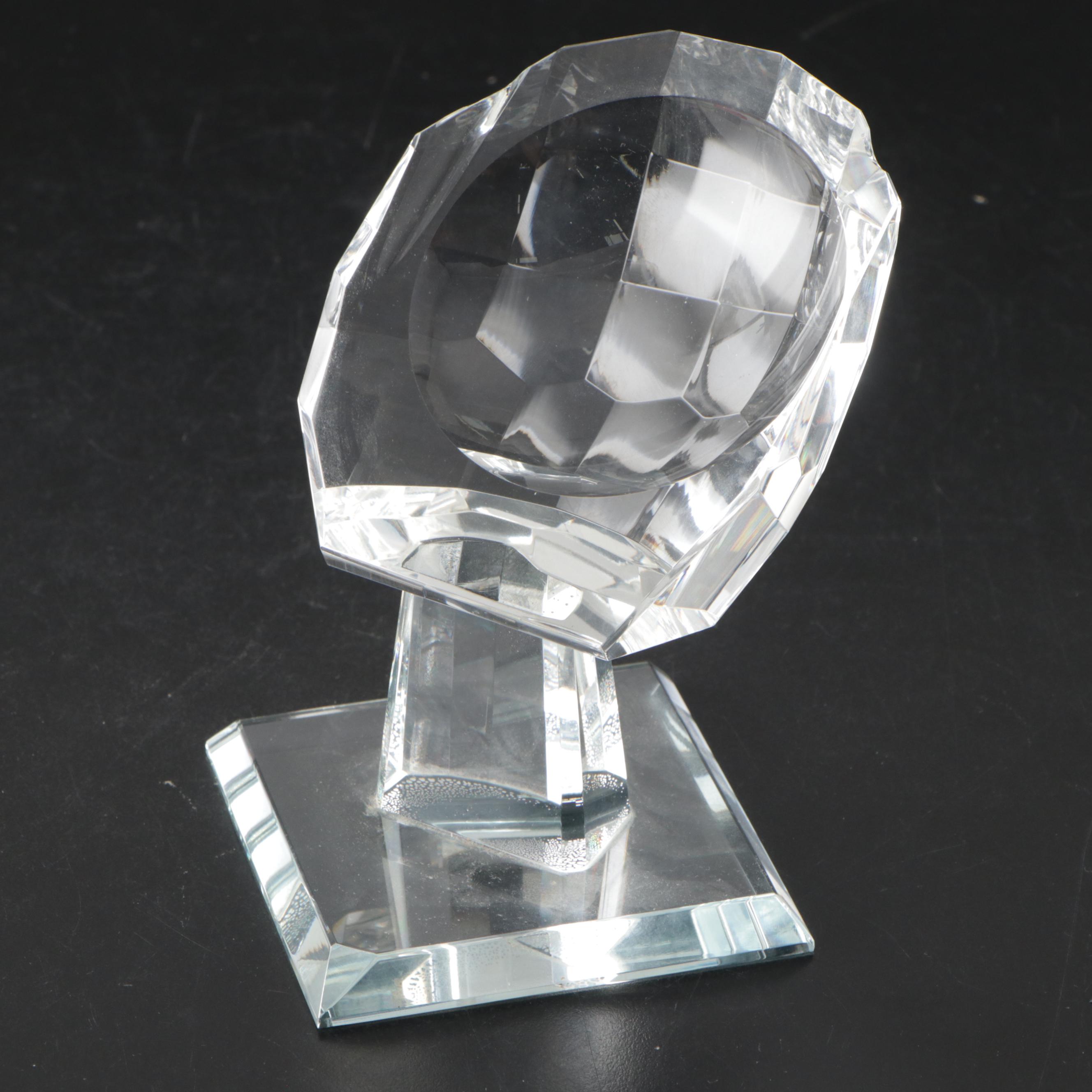 Etched Glass Revolving Globe on Hand