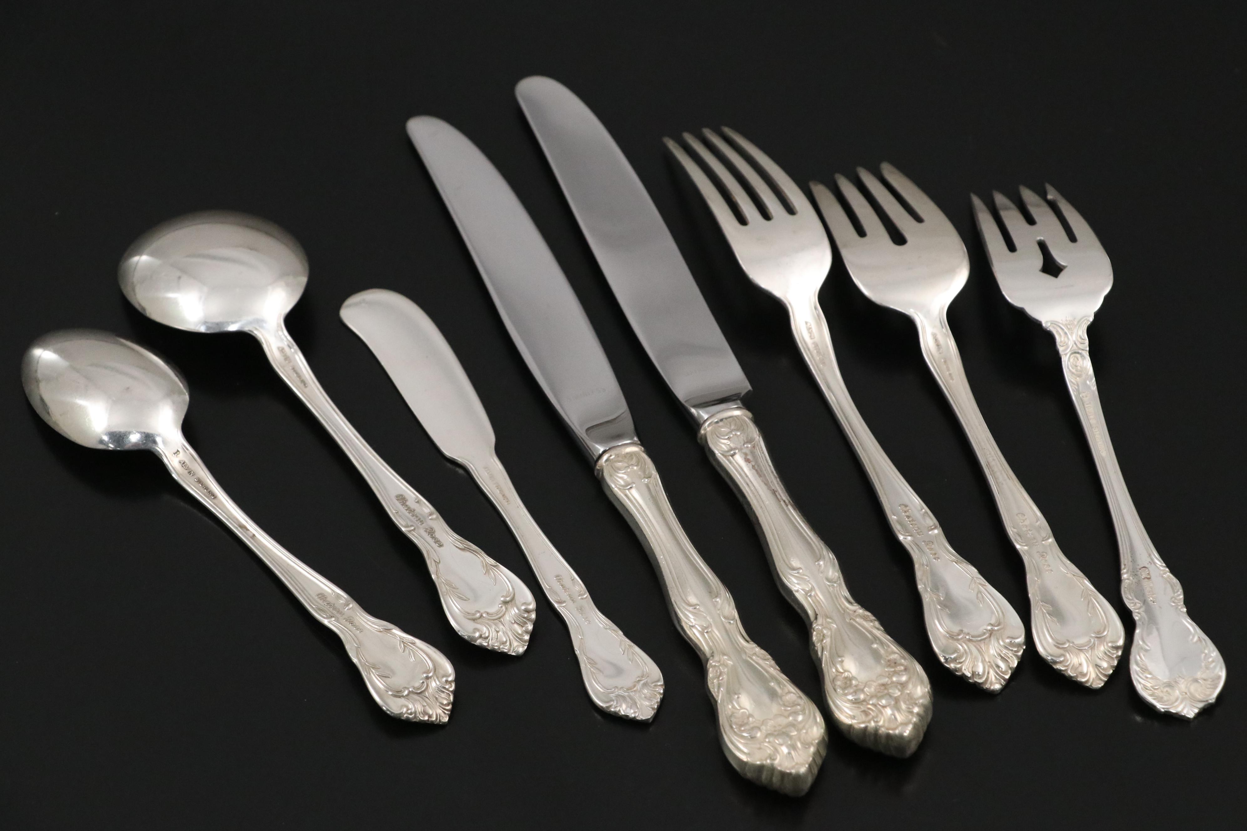 Alvin "Chateau Rose" Sterling Silver Flatware Set For Eight